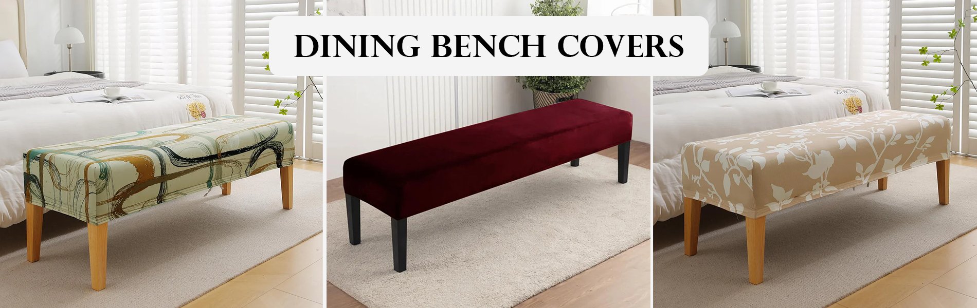 Dining Bench Covers - HOKIPO | Har Ghar ka Humsafar