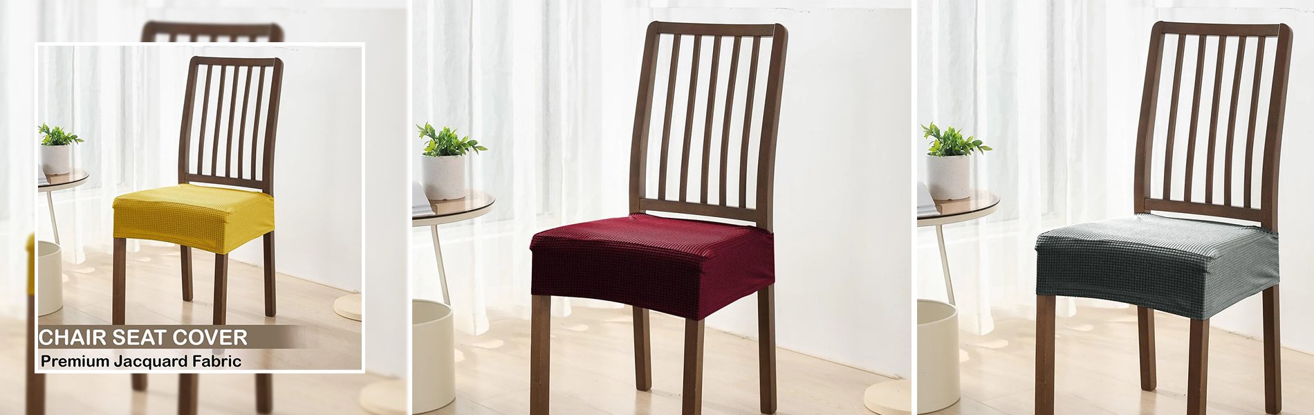 Jacquard Chair Seat Cover - HOKIPO | Har Ghar ka Humsafar