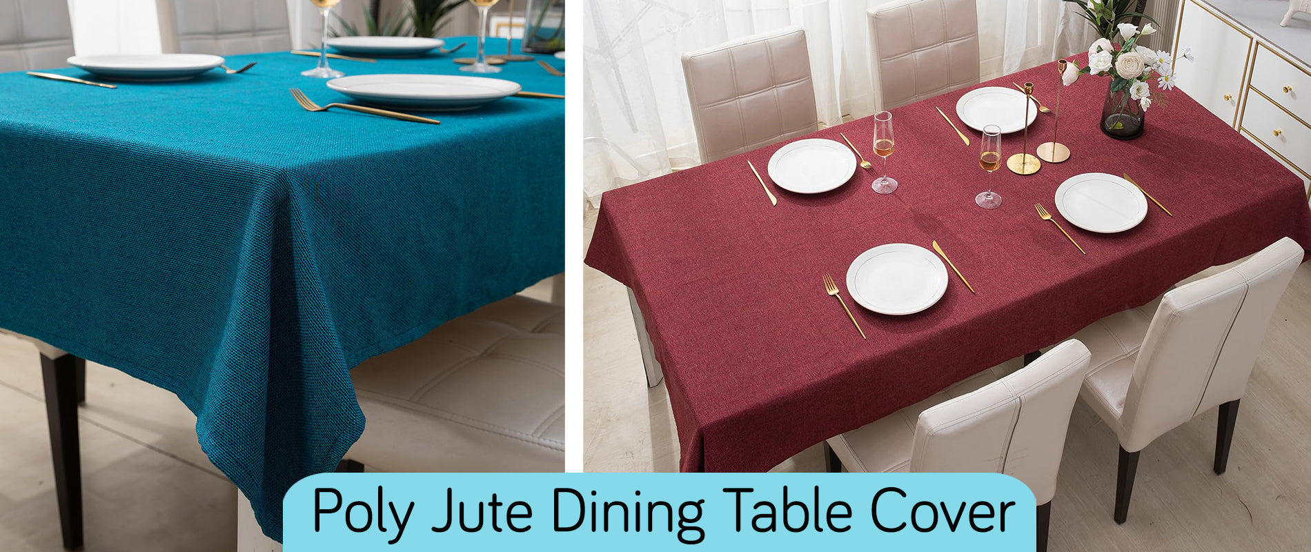Poly Jute Table Cloth - HOKIPO | Har Ghar ka Humsafar