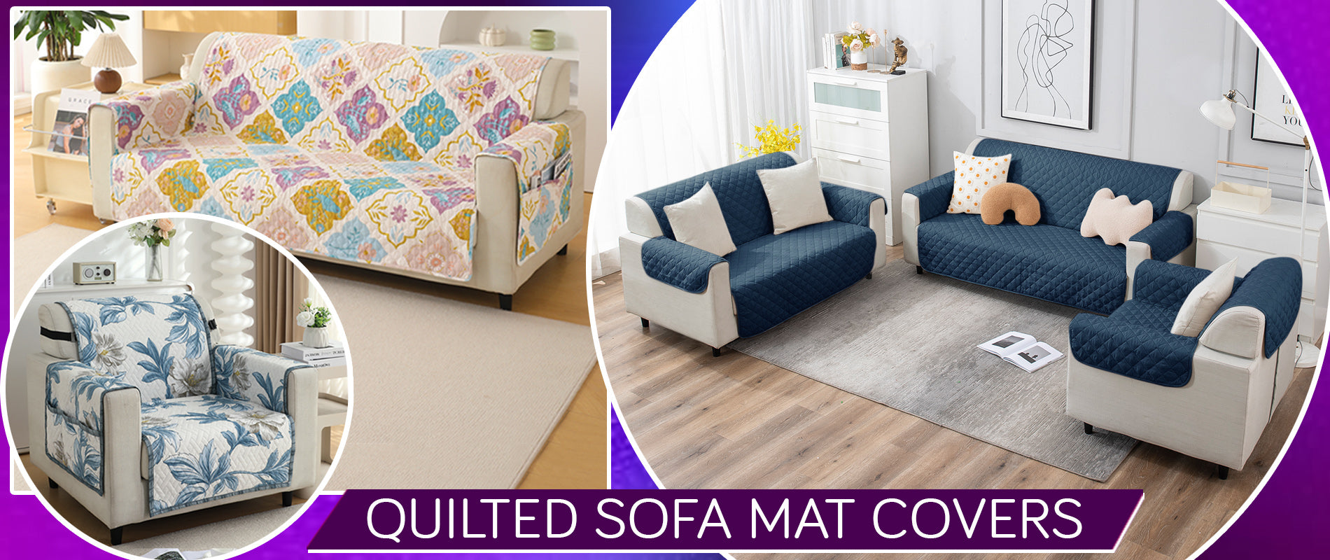 Quilted Sofa Cover - HOKIPO | Har Ghar ka Humsafar