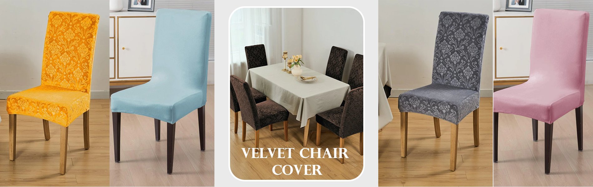 Velvet Chair Cover - HOKIPO | Har Ghar ka Humsafar