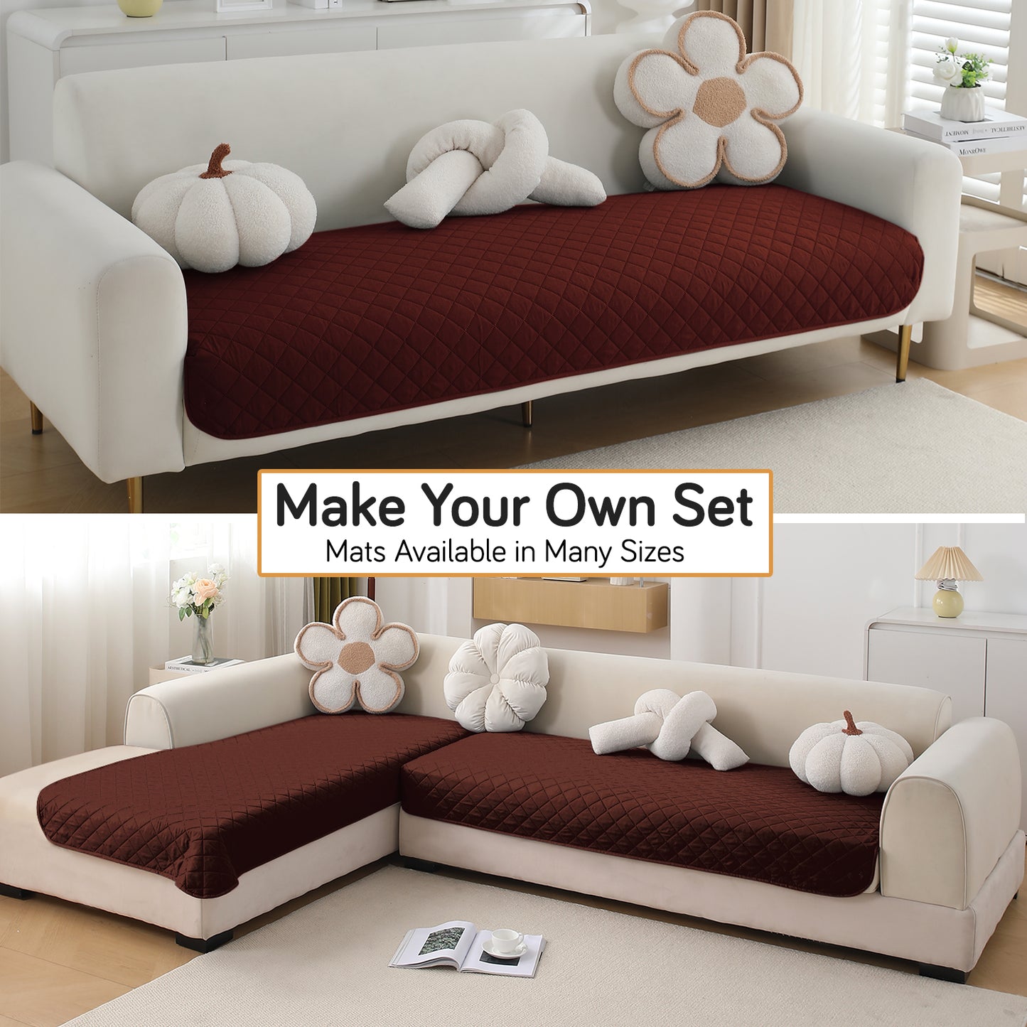 Waterproof Quilted Mats, Brown