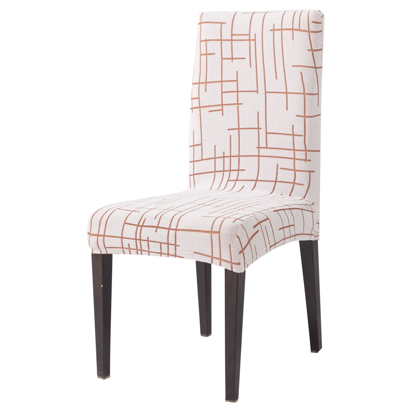 Crossline Series 180 GSM Jacquard Chair Cover Set 1/2/4/6, Rust Brown