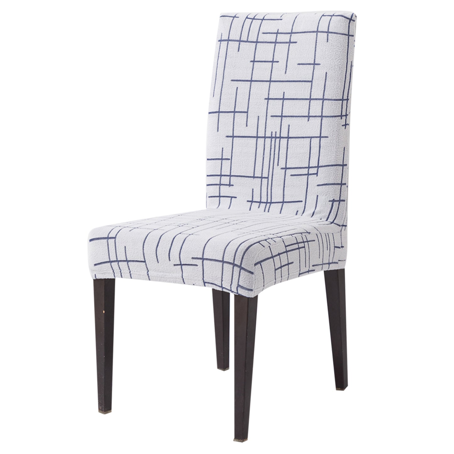 'Crossline Series' 180 GSM Jacquard Chair Cover Set 1/2/4/6, Navy Blue
