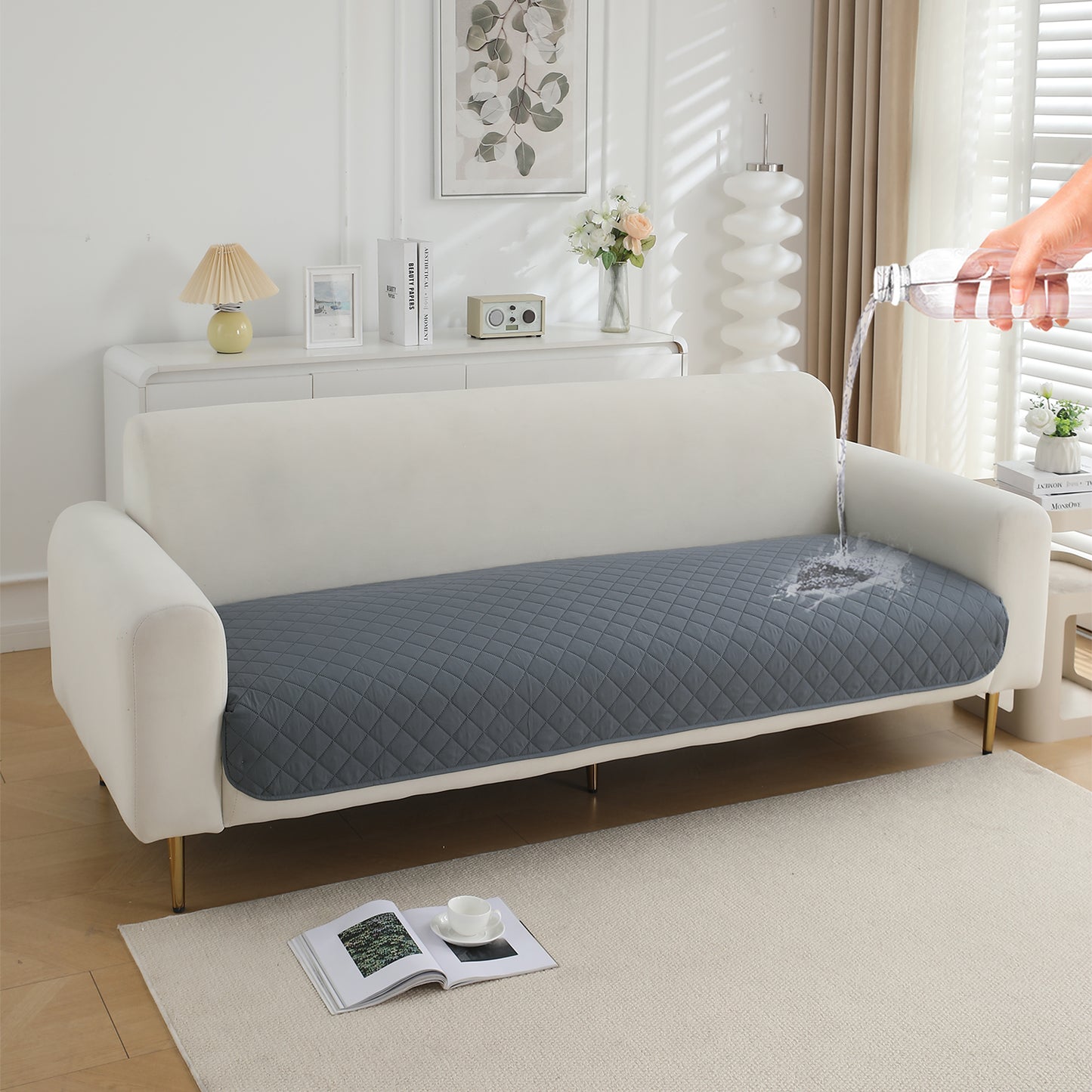 Waterproof Quilted Mats, Dark Grey