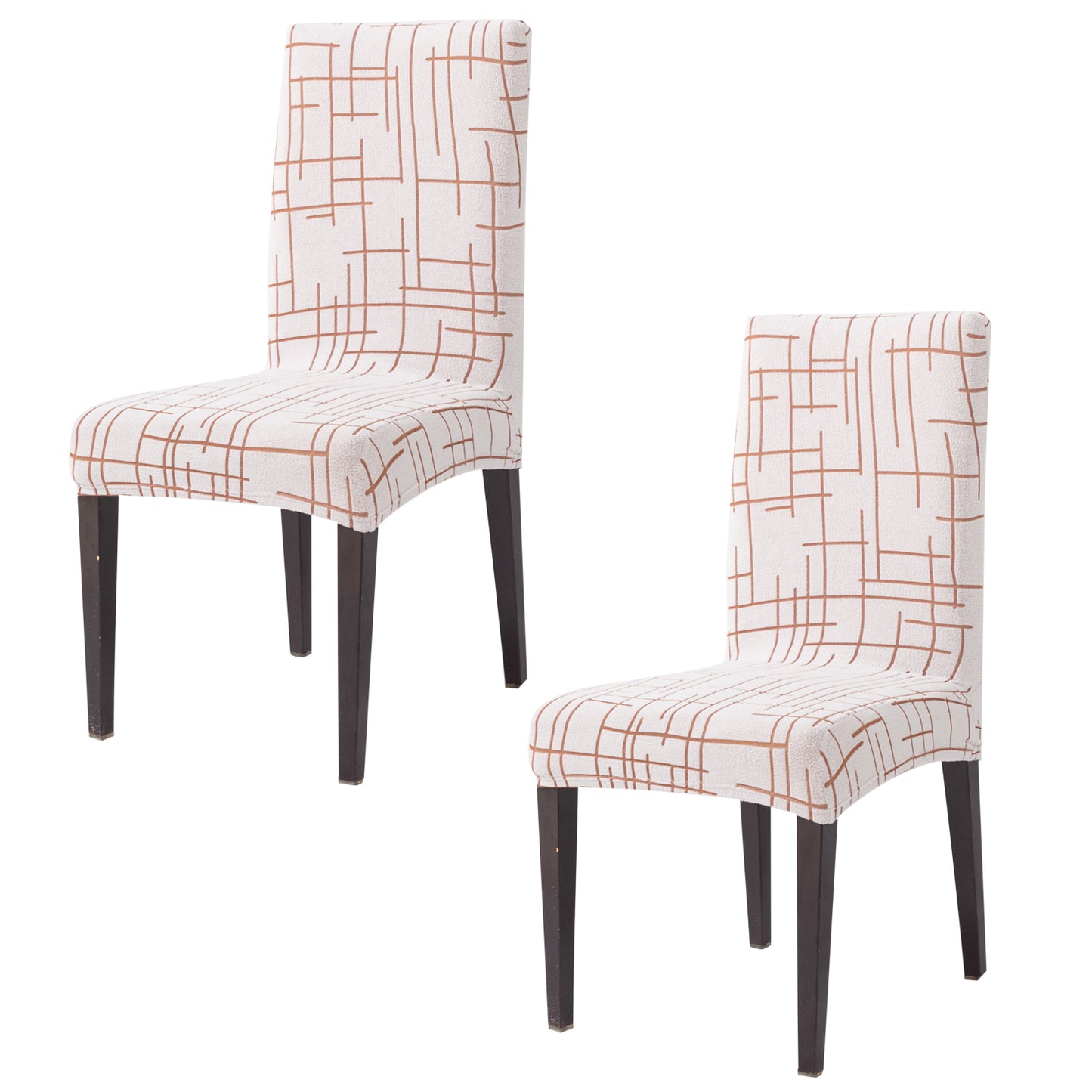 Crossline Series 180 GSM Jacquard Chair Cover Set 1/2/4/6, Rust Brown