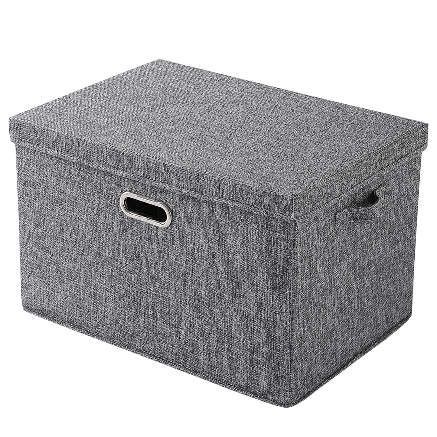 Multipurpose Foldable Storage Box with Lid, Extra Large 50x35x32 cm, Grey