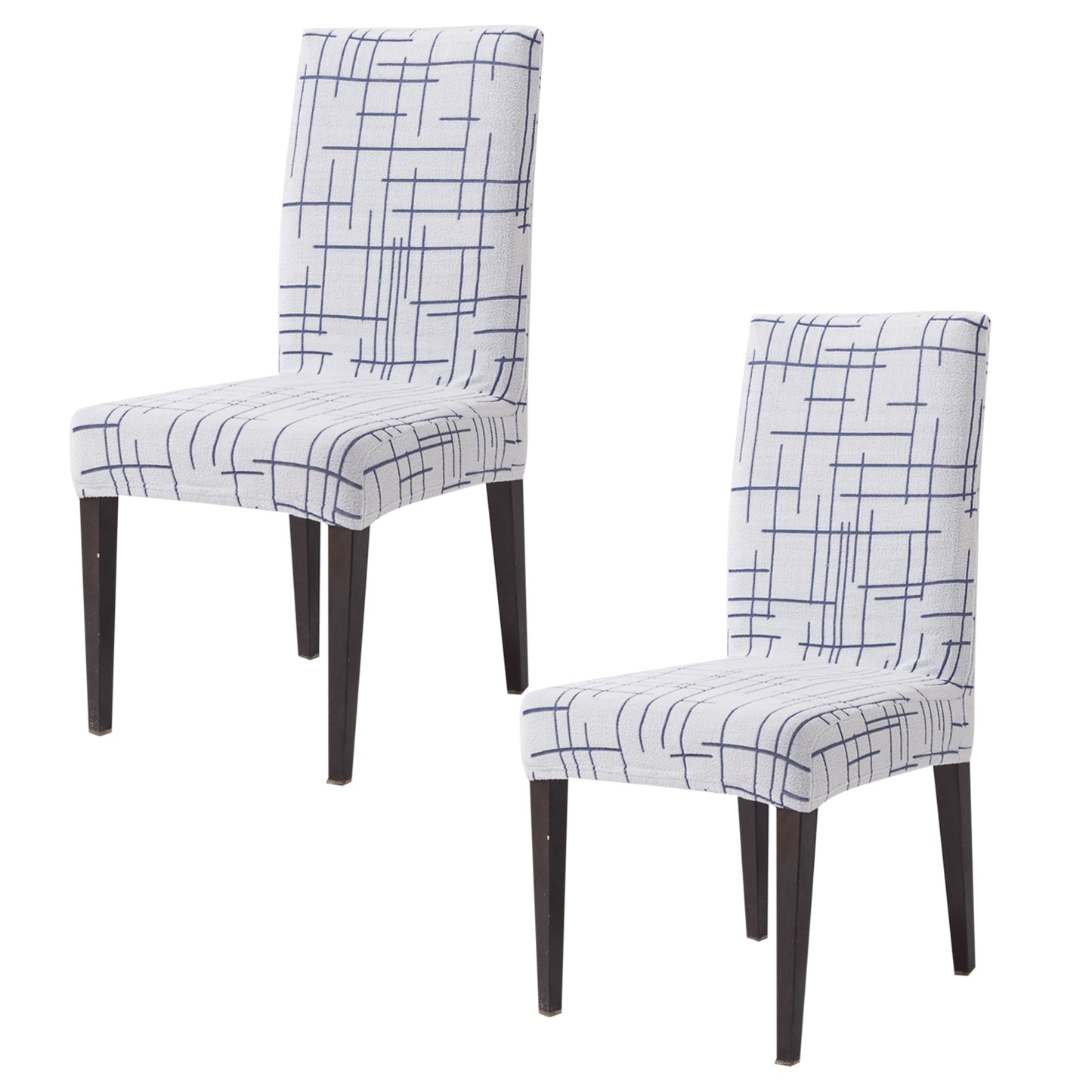 'Crossline Series' 180 GSM Jacquard Chair Cover Set 1/2/4/6, Navy Blue