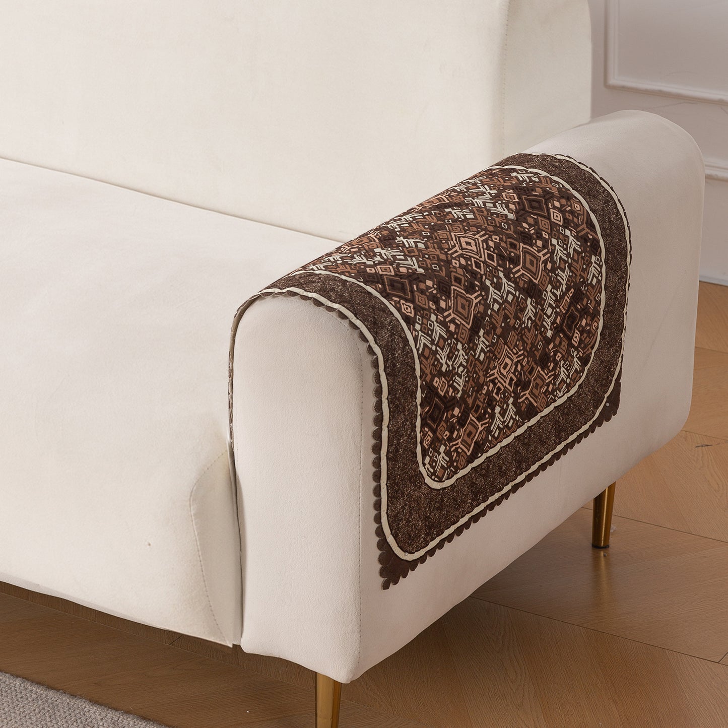 LoomVerse Quilted Sofa Cover Set Washable Sofa Panel for Seat & Back - Rustic Lattice