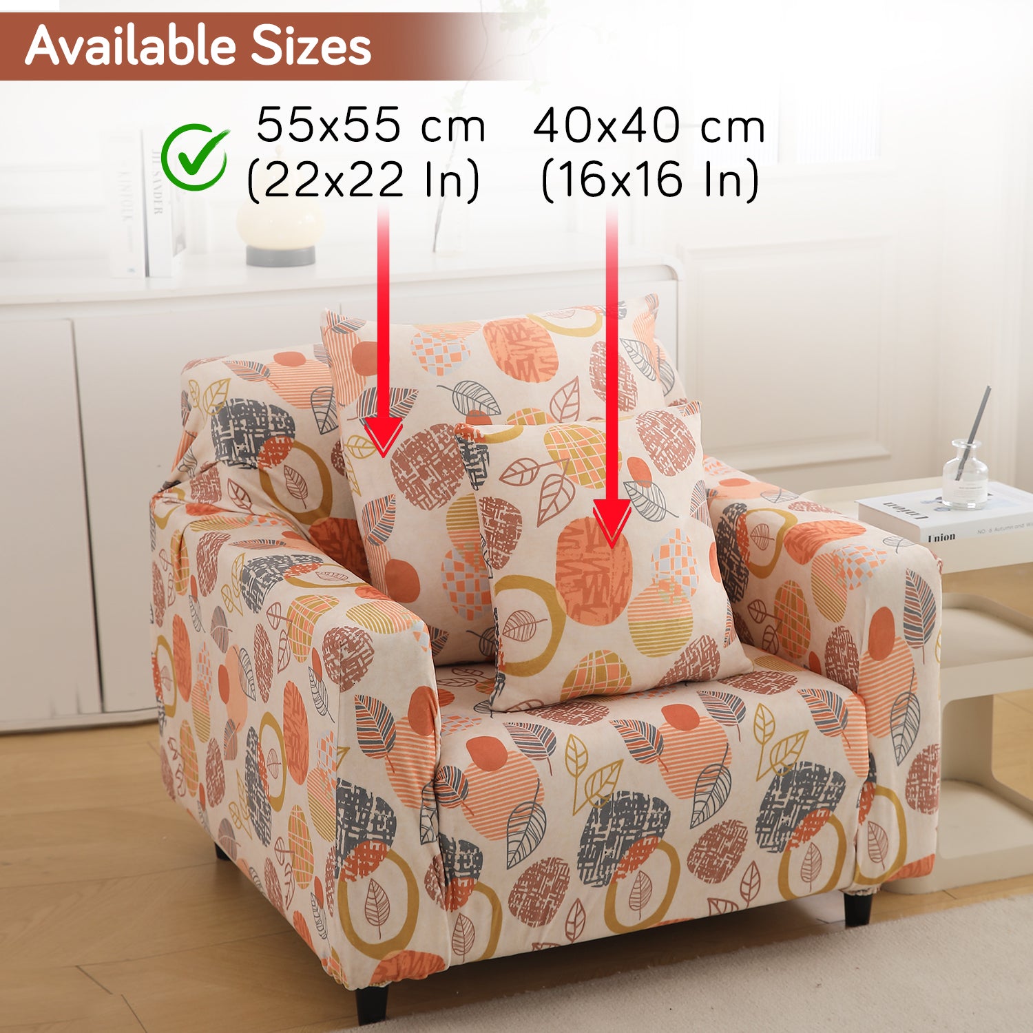 Buy Coral Autumn Leaves Printed Zippered Velvet Pillow Covers | 16x16 & 22x22 Inch Size