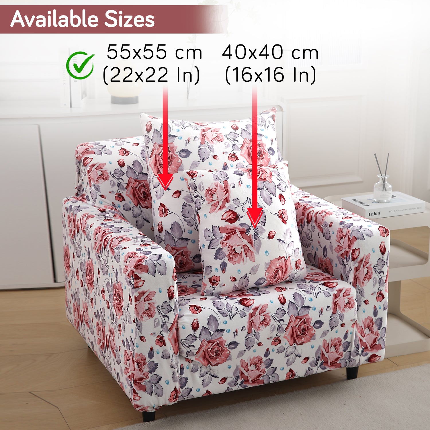 Buy Red Cottage Rose Printed Zippered Velvet Pillow Covers | 16x16 & 22x22 Inch Size