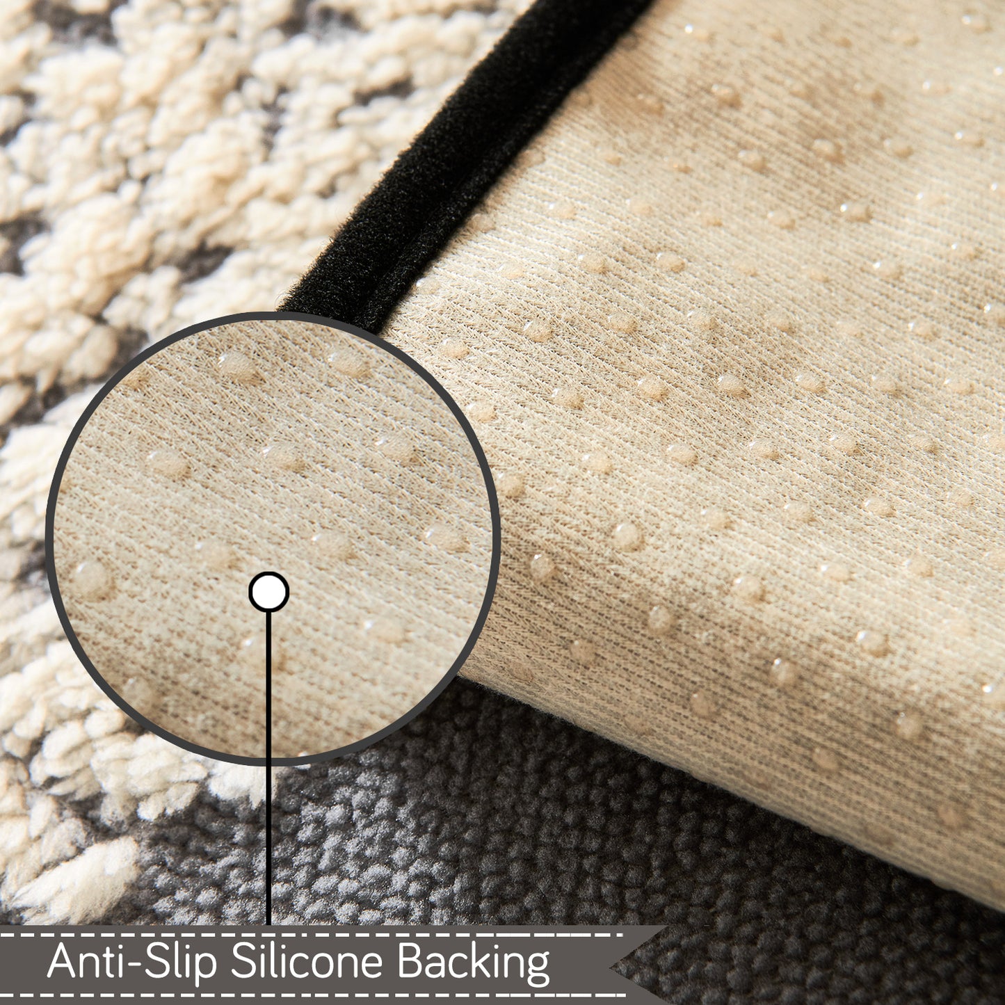 Luxury Wavy Plush Anti-Slip Sofa Cover Mats - Pewter Grey