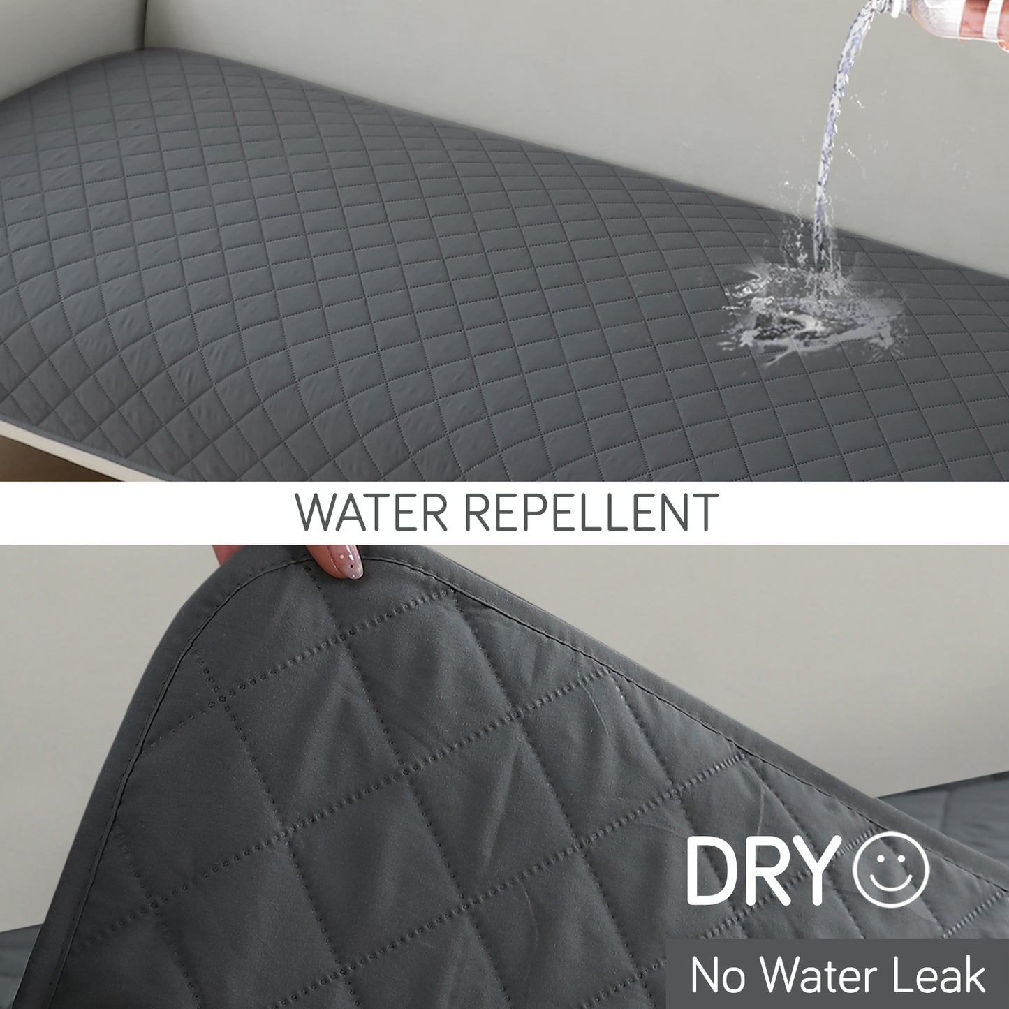 Waterproof Quilted Mats, Dark Grey