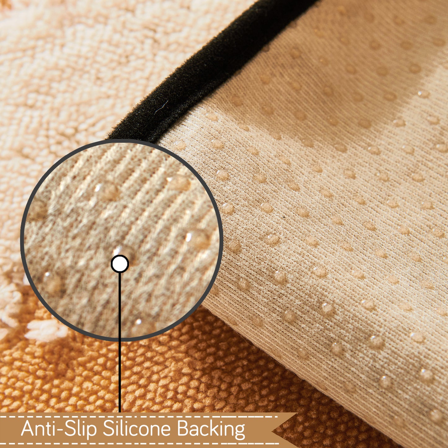 Luxury Wavy Plush Anti-Slip Sofa Cover Mats - Desert Brown