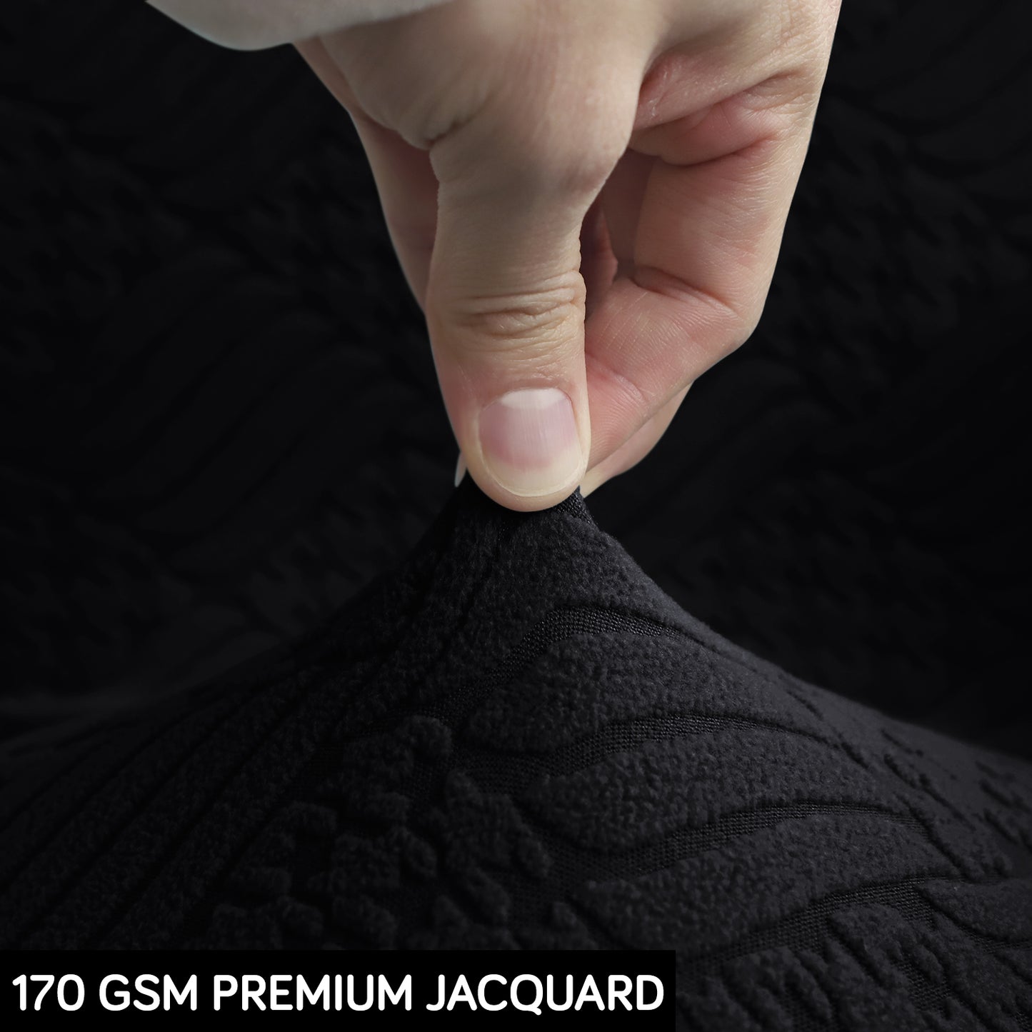 Office Chair Cover for Executive Chair (High-Back) – 170 GSM Stretchable Jacquard – Washable & Anti-Slip – Fits Big & Tall Office Chairs, Black
