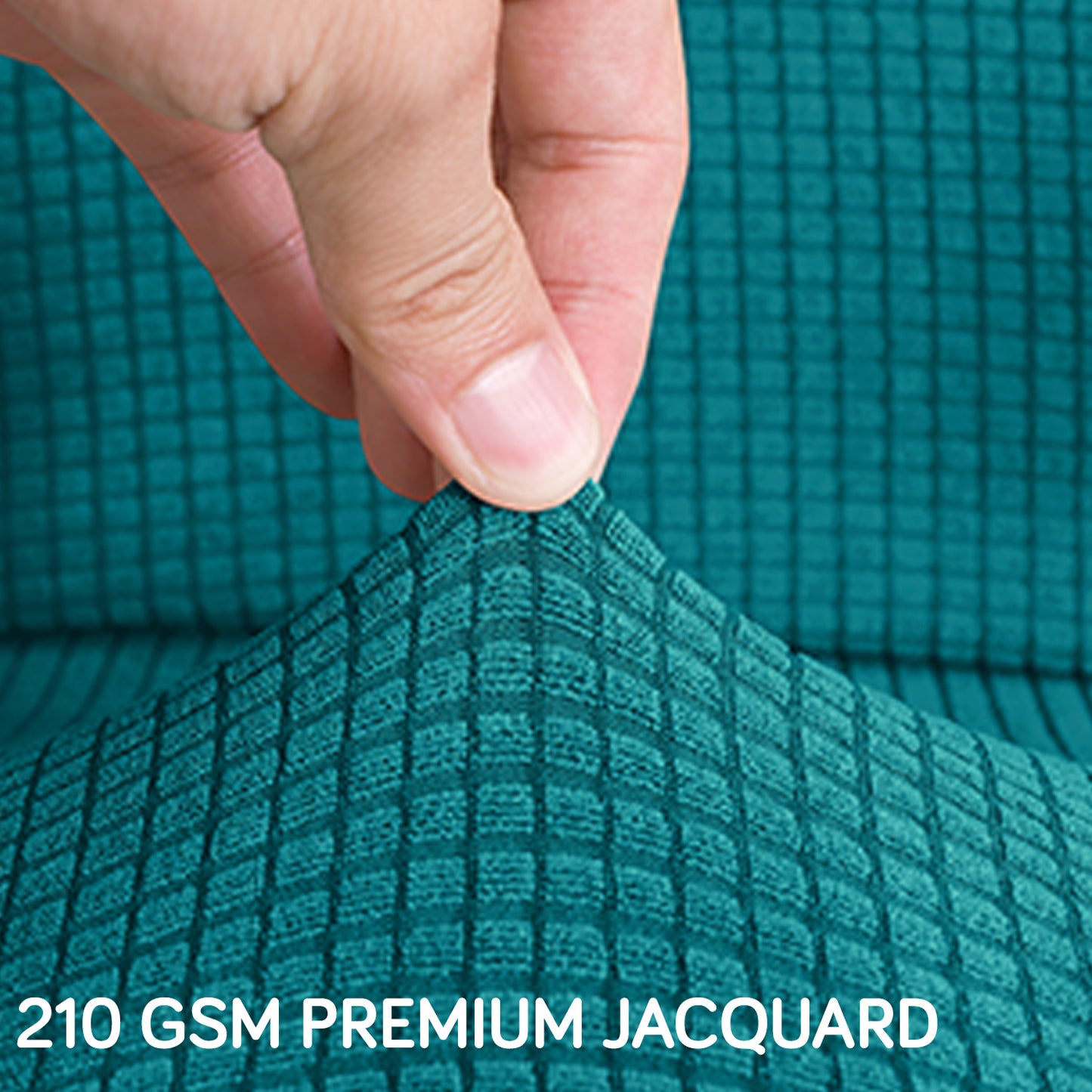 Water Repellent Office Chair Cover for Executive Chair (High-Back) – 210 GSM Stretchable Jacquard – Washable & Anti-Slip – Fits Big & Tall Office Chairs, Teal