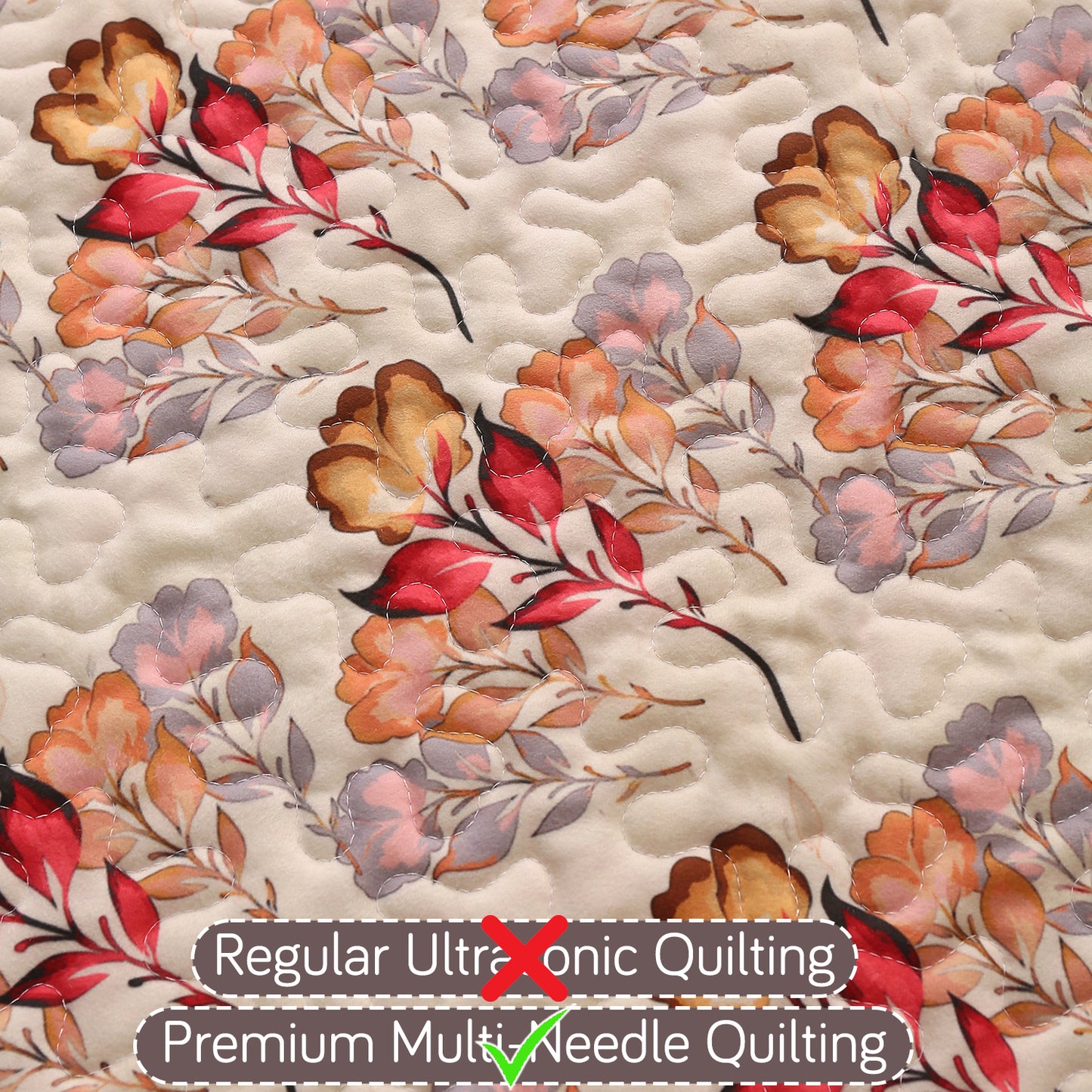 Florentina Series Printed Holland Velvet Sofa Mat - Autumn Cream