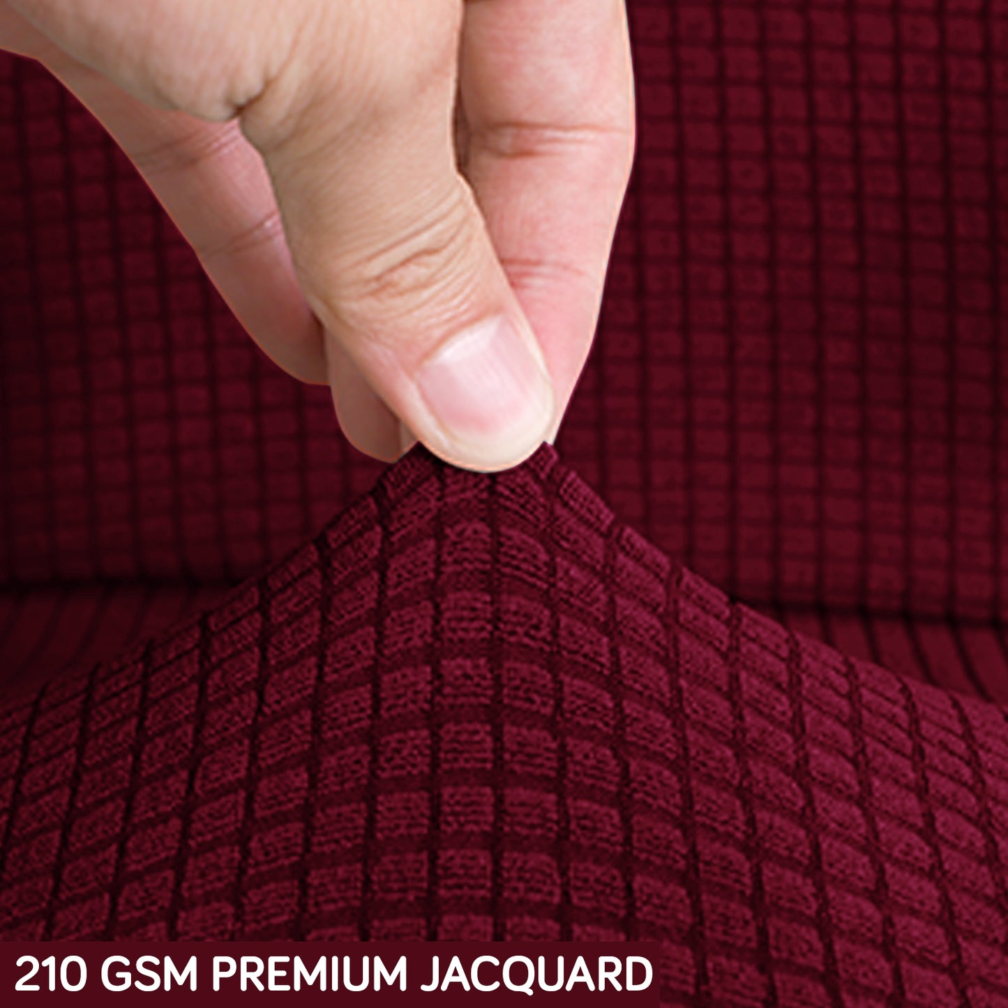 Water Repellent Office Chair Cover for Executive Chair (High-Back) – 210 GSM Stretchable Jacquard – Washable & Anti-Slip – Fits Big & Tall Office Chairs, Burgundy