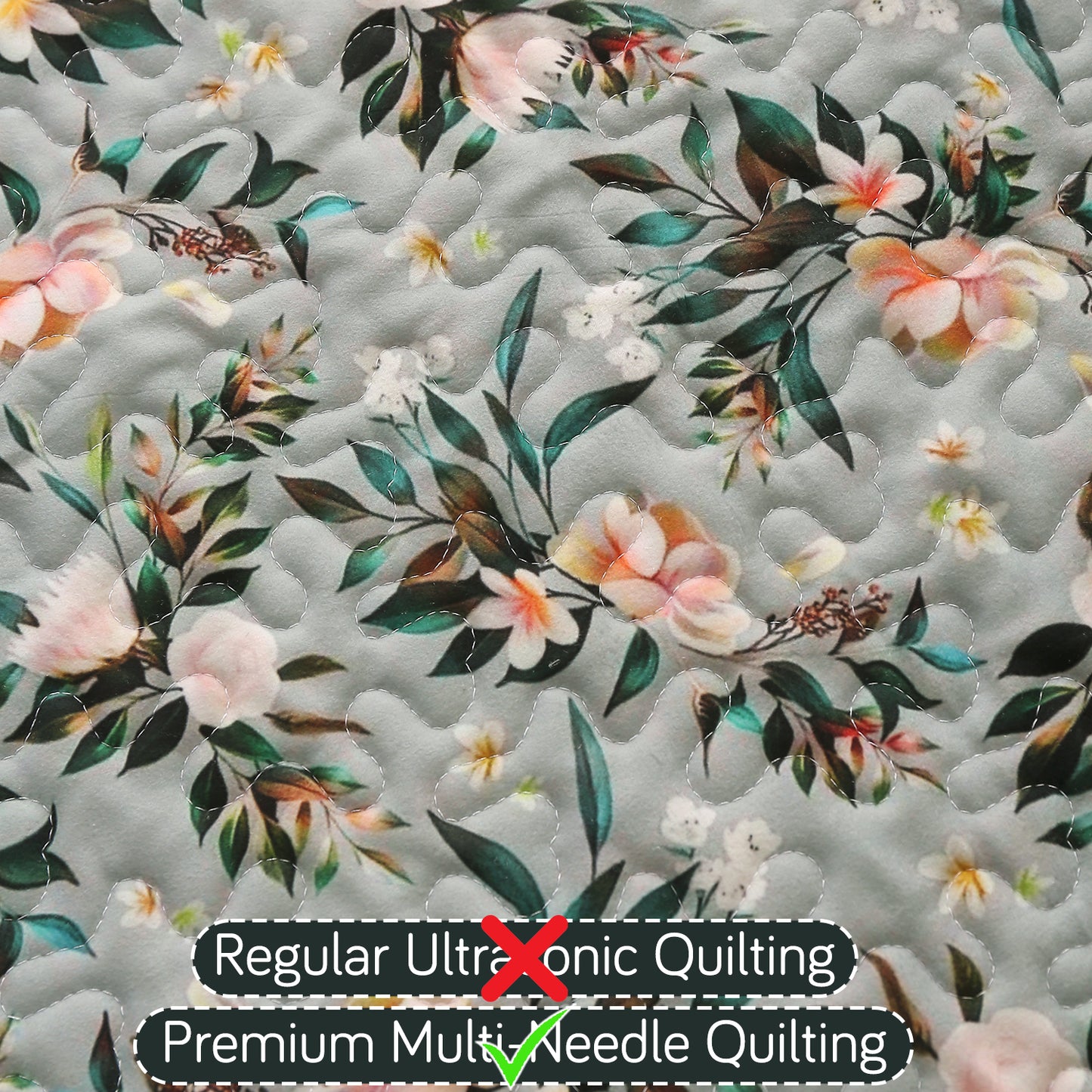 Florentina Series Printed Holland Velvet Sofa Mat - Magnolia Green