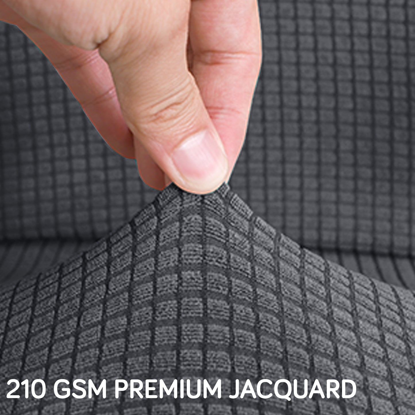 Water Repellent Office Chair Cover for Executive Chair (High-Back) – 210 GSM Stretchable Jacquard – Washable & Anti-Slip – Fits Big & Tall Office Chairs, Dark Grey