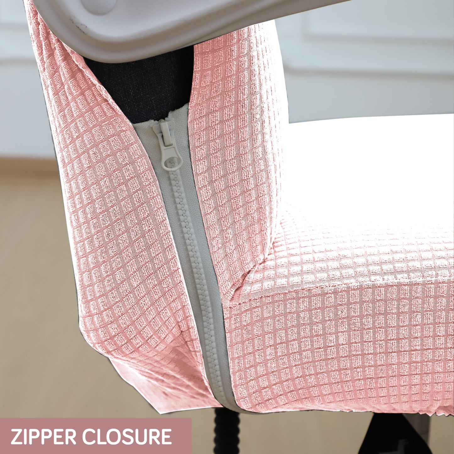 Water Repellent Office Chair Cover for Executive Chair (High-Back) – 210 GSM Stretchable Jacquard – Washable & Anti-Slip – Fits Big & Tall Office Chairs, Pink