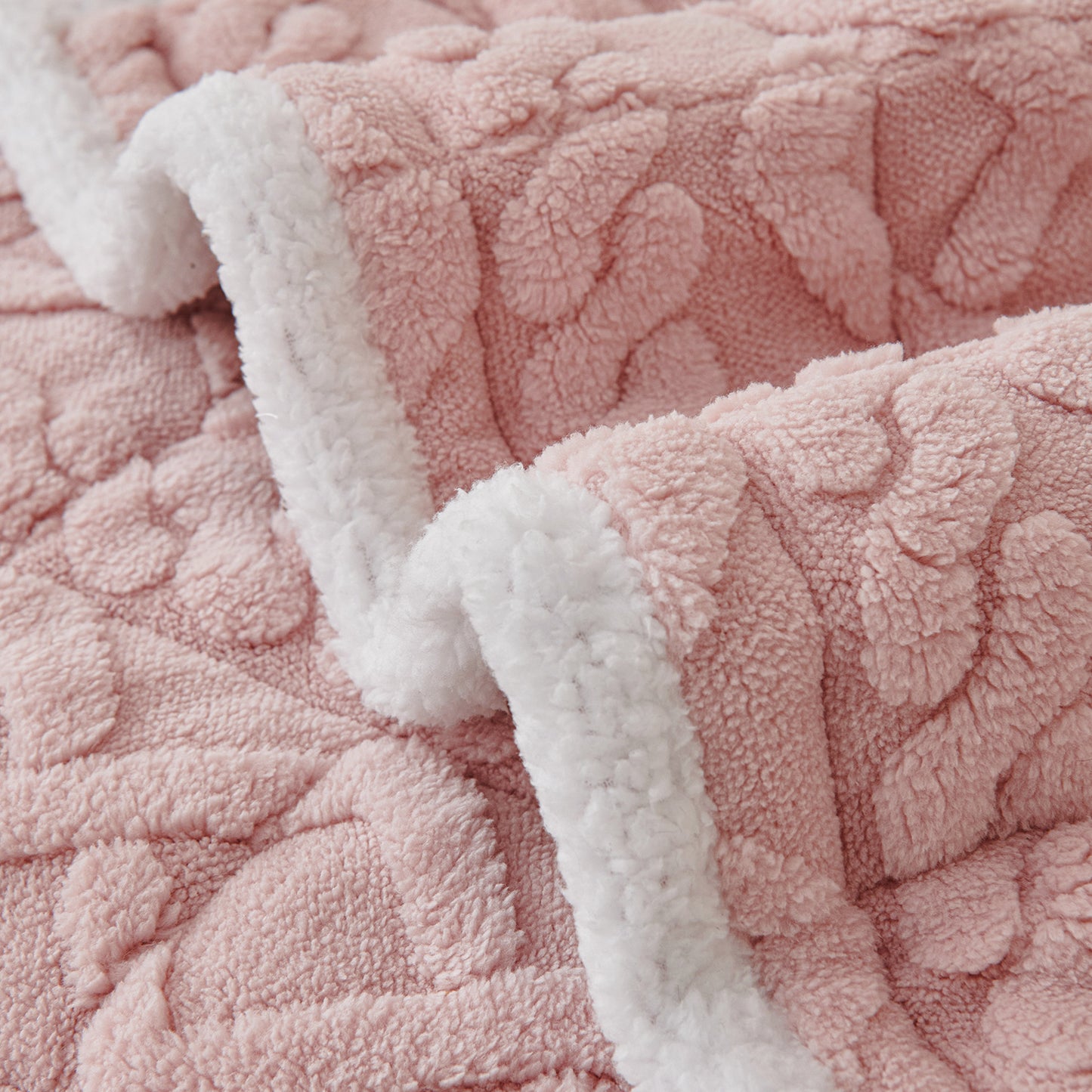 'Italian Caelora' Luxury Jacquard Plush Sofa Cover Mat and Anti-Slip Armrest Covers - Misty Rose