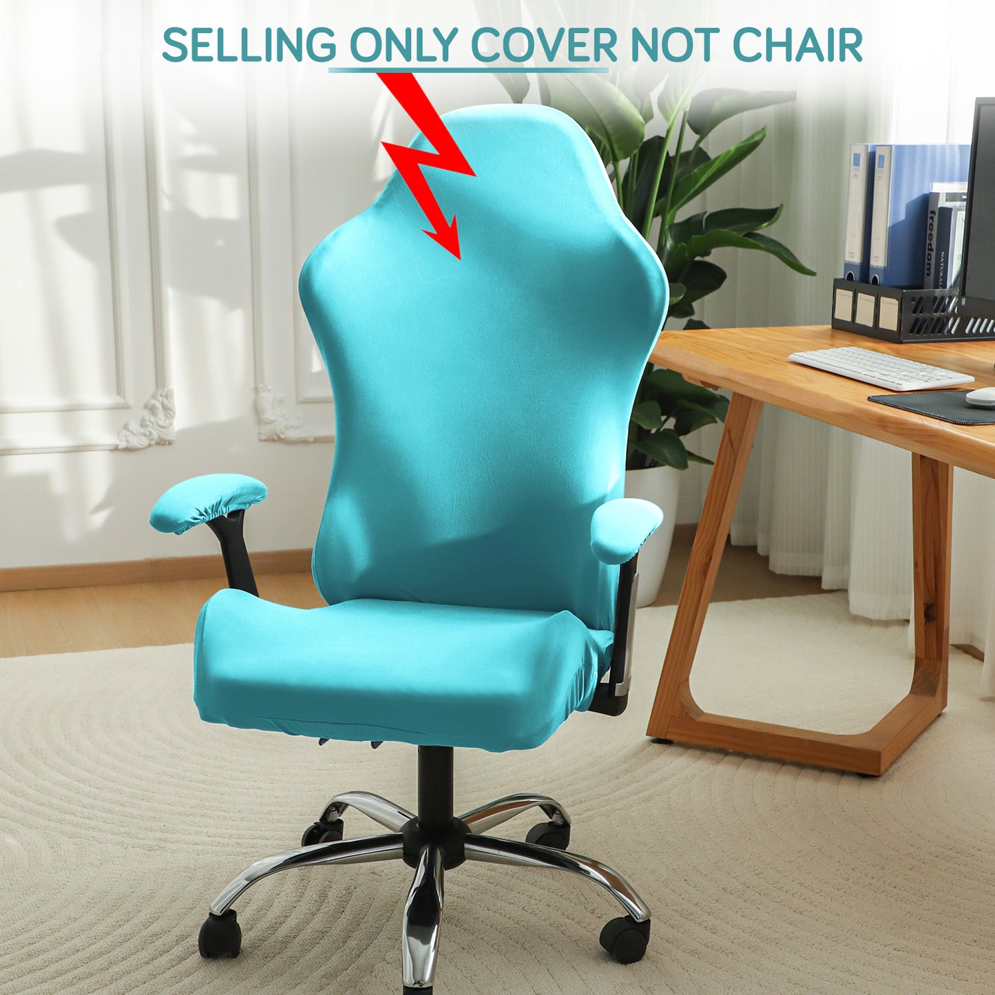 Gaming Chair Cover Stretchable Computer Rotating Chair Seat Covers Slipcover, Sky Blue