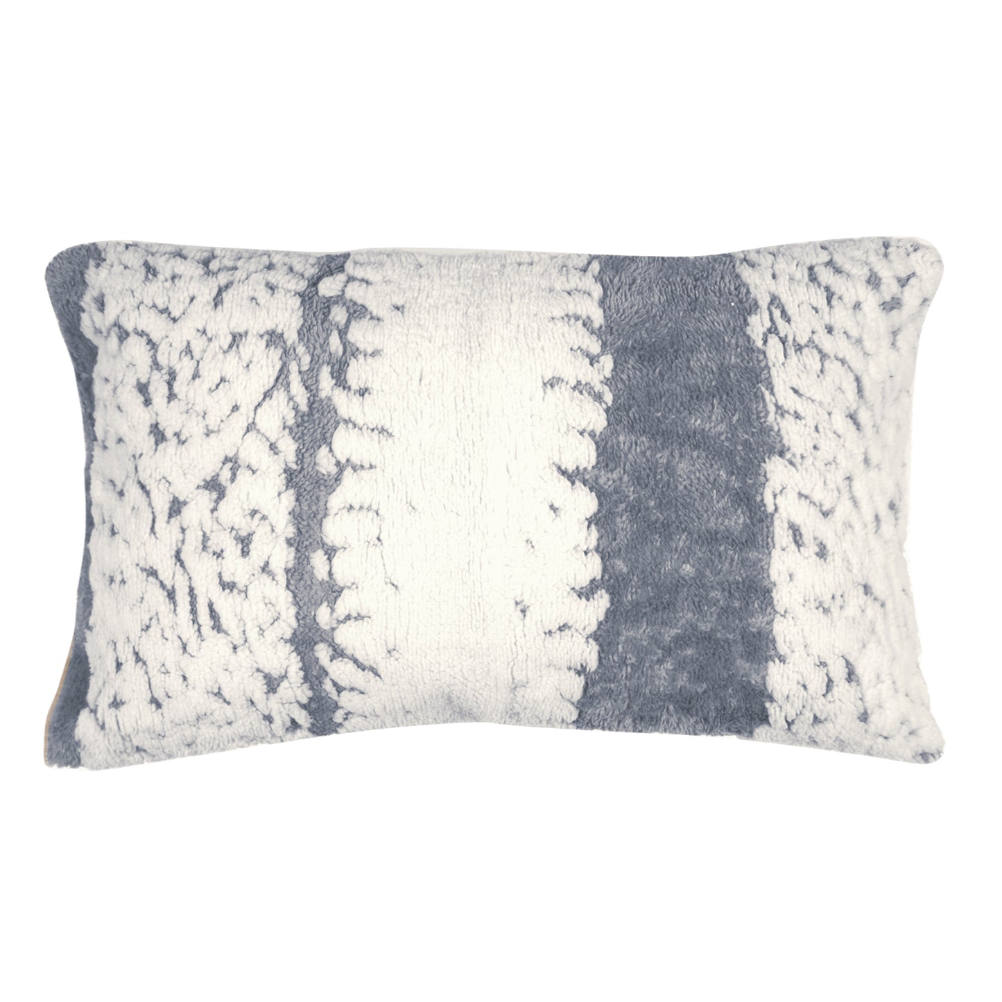 Luxury Wavy Plush Cushion Cover for Sofa - Pewter Grey