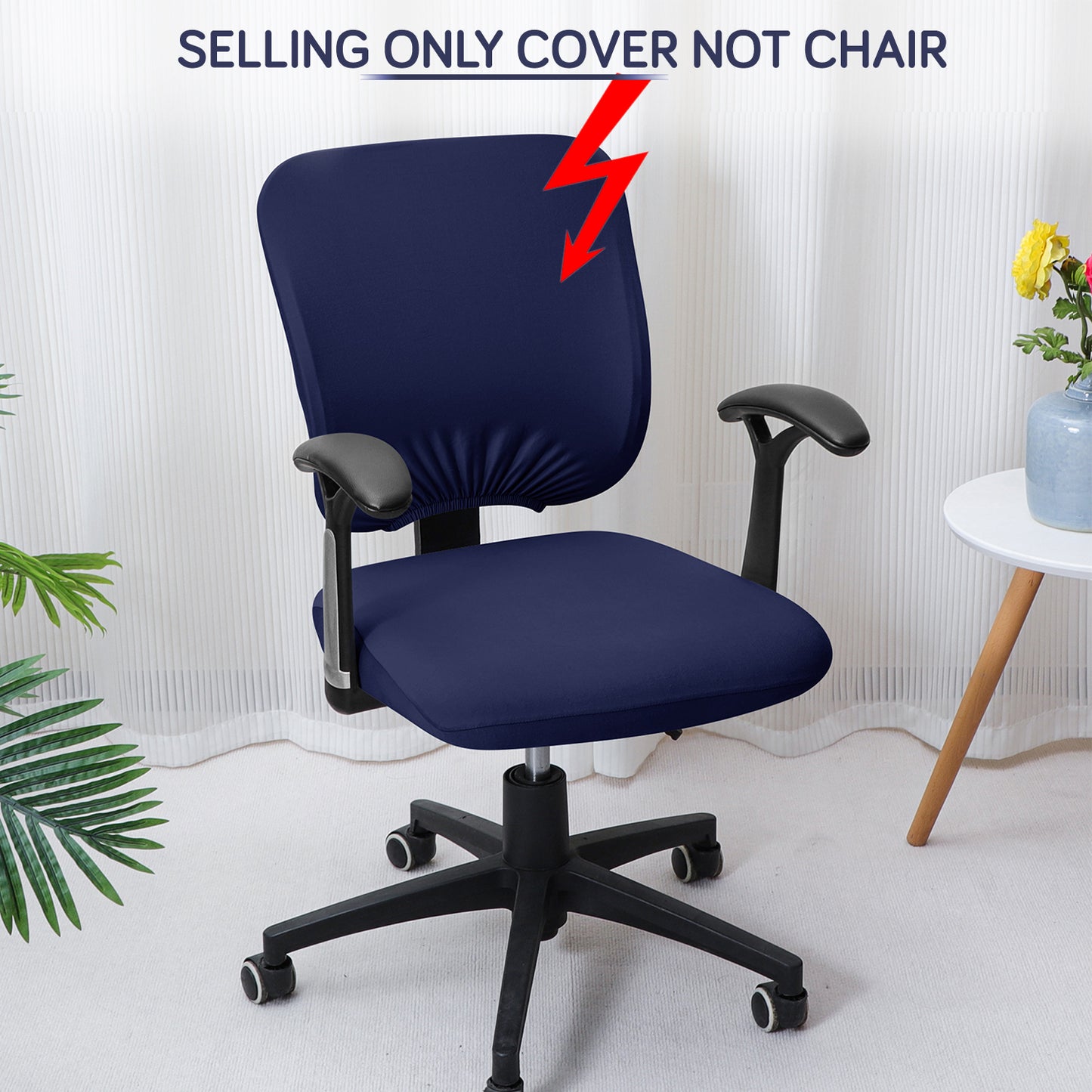 Navy Blue Regular Office Chair Cover | Hokipo
