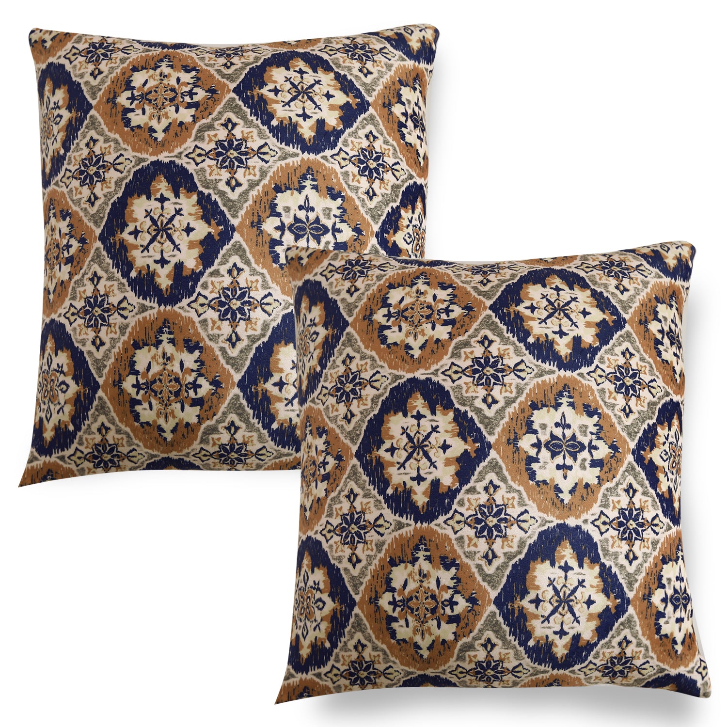 Buy Indigo Moroccan Charm Printed Velvet Cushion Covers
