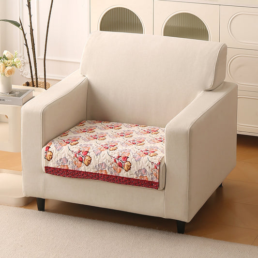 Florentina Series Printed Holland Velvet Sofa Mat - Autumn Cream