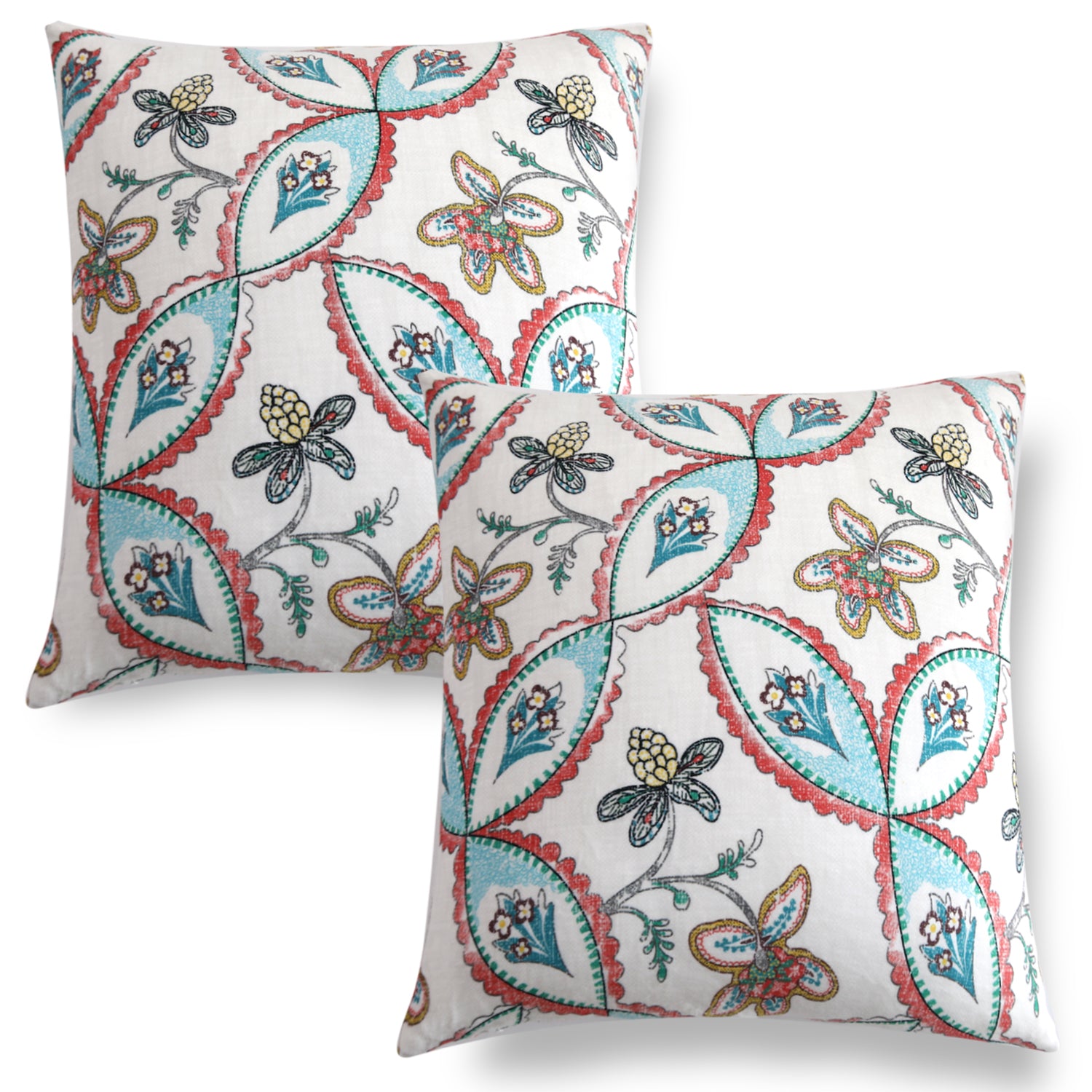 Buy Beige Persian Garden Printed Velvet Pillow Covers