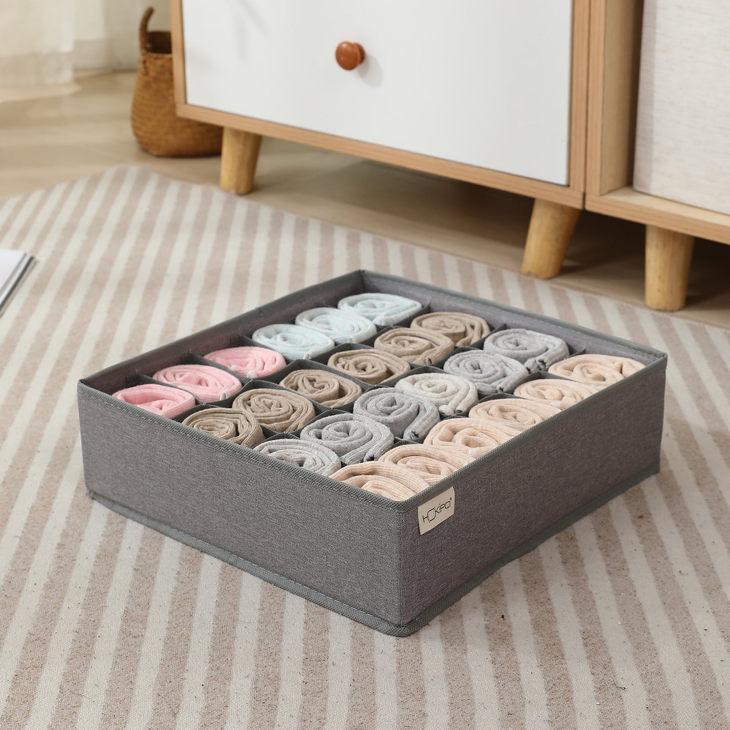 Undergarment Organizer for Wardrobe and Drawers, Grey
