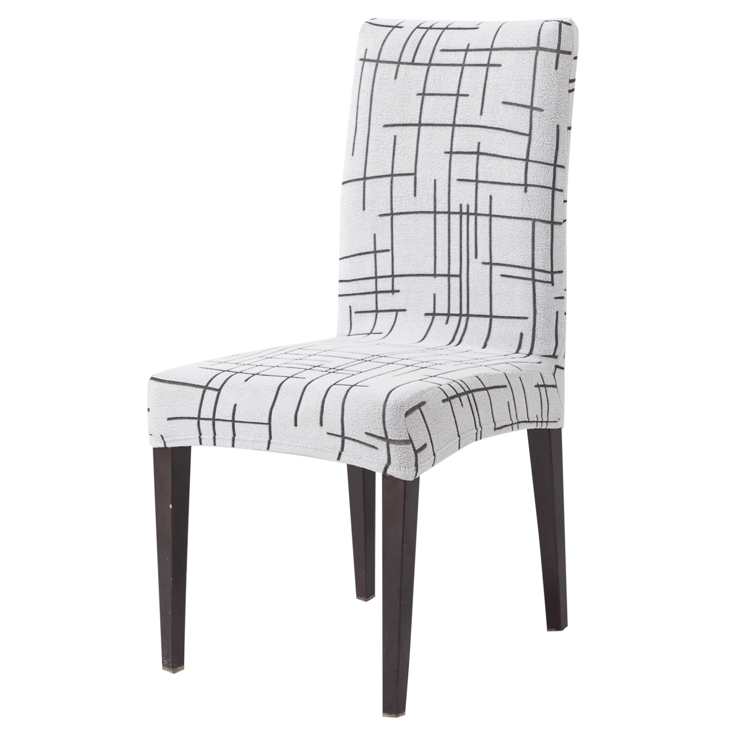 'Crossline Series' 180 GSM Jacquard Chair Cover Set 1/2/4/6, Dark Grey
