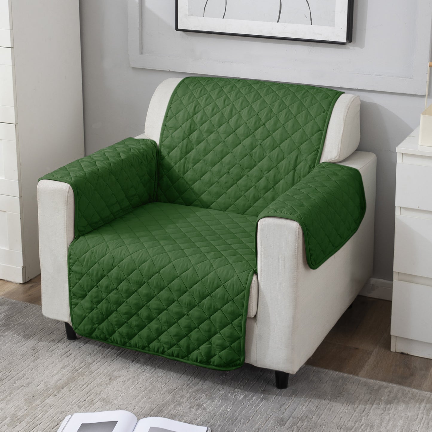 Forest Green elegant 1 seater sofa cover