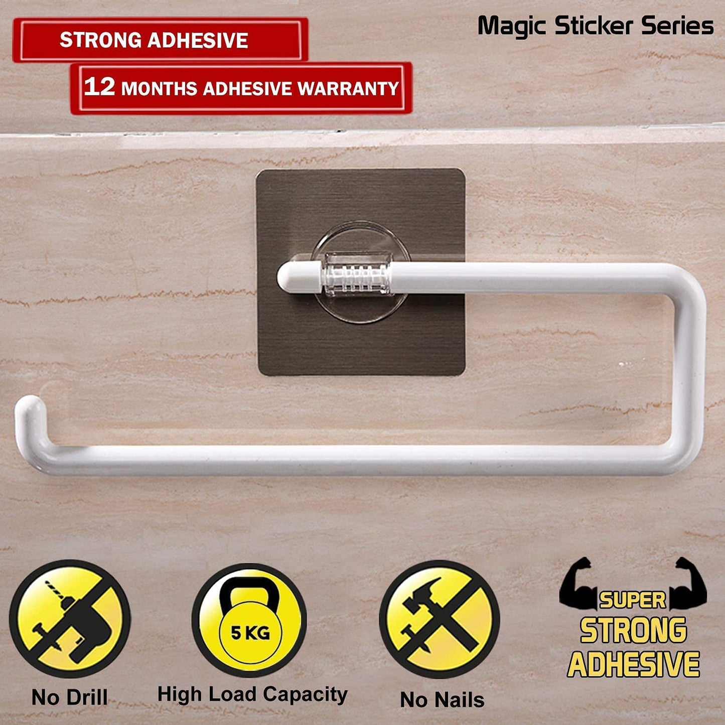 Magic Sticker Series Kitchen Tissue Paper Holder Bathroom Towel Napkin Hanger