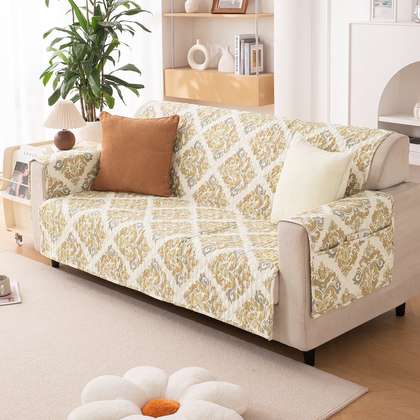 quilted sofa cover