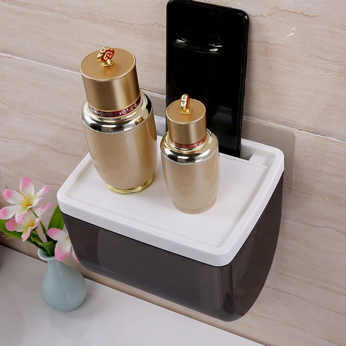 Magic Sticker Series Wall Mounted Toilet Paper Holder Stand for Bathroom