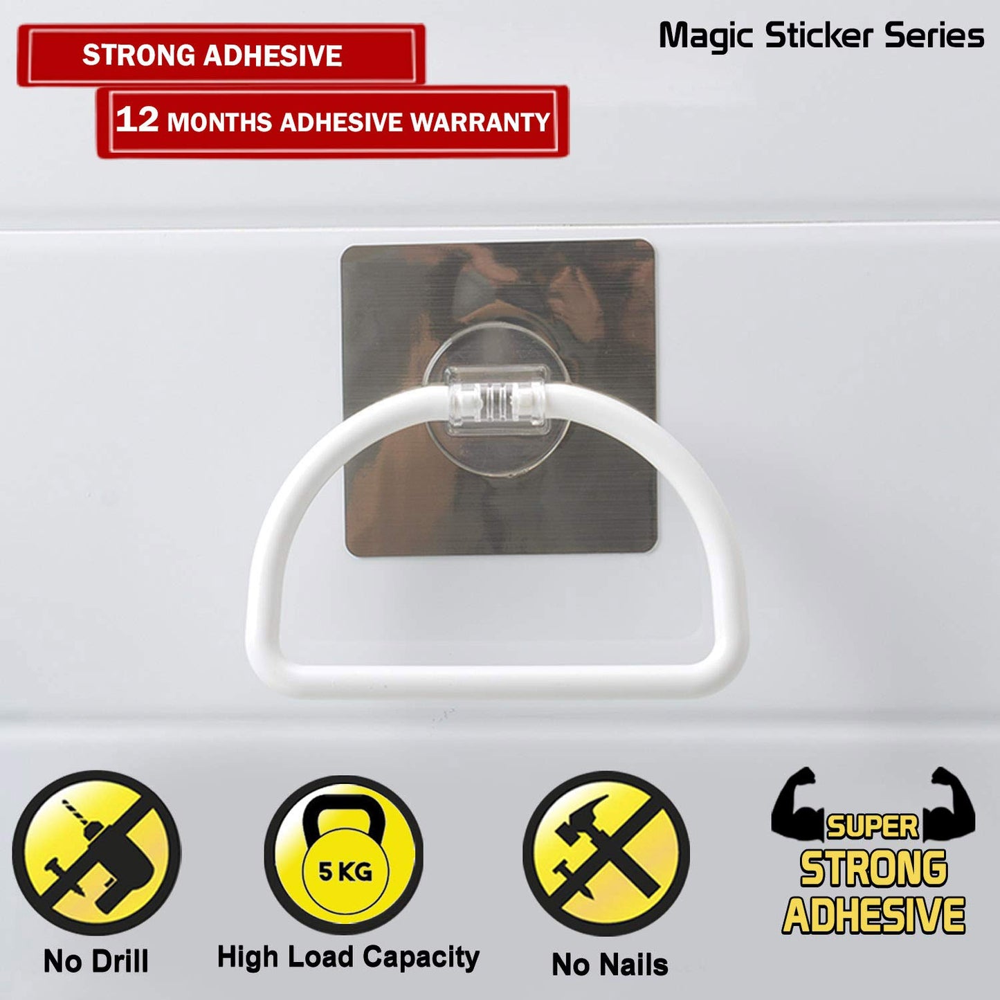 Magic Sticker Series Wall Mounted Towel Ring