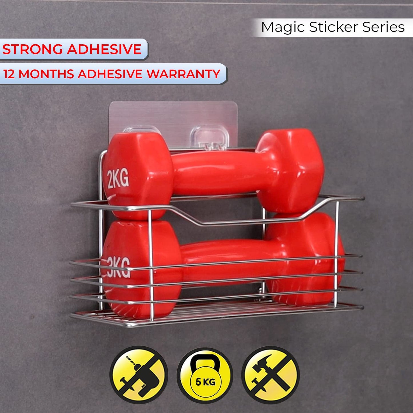 Magic Sticker Series Wall Mounted Kitchen Bathroom Shelf Rack