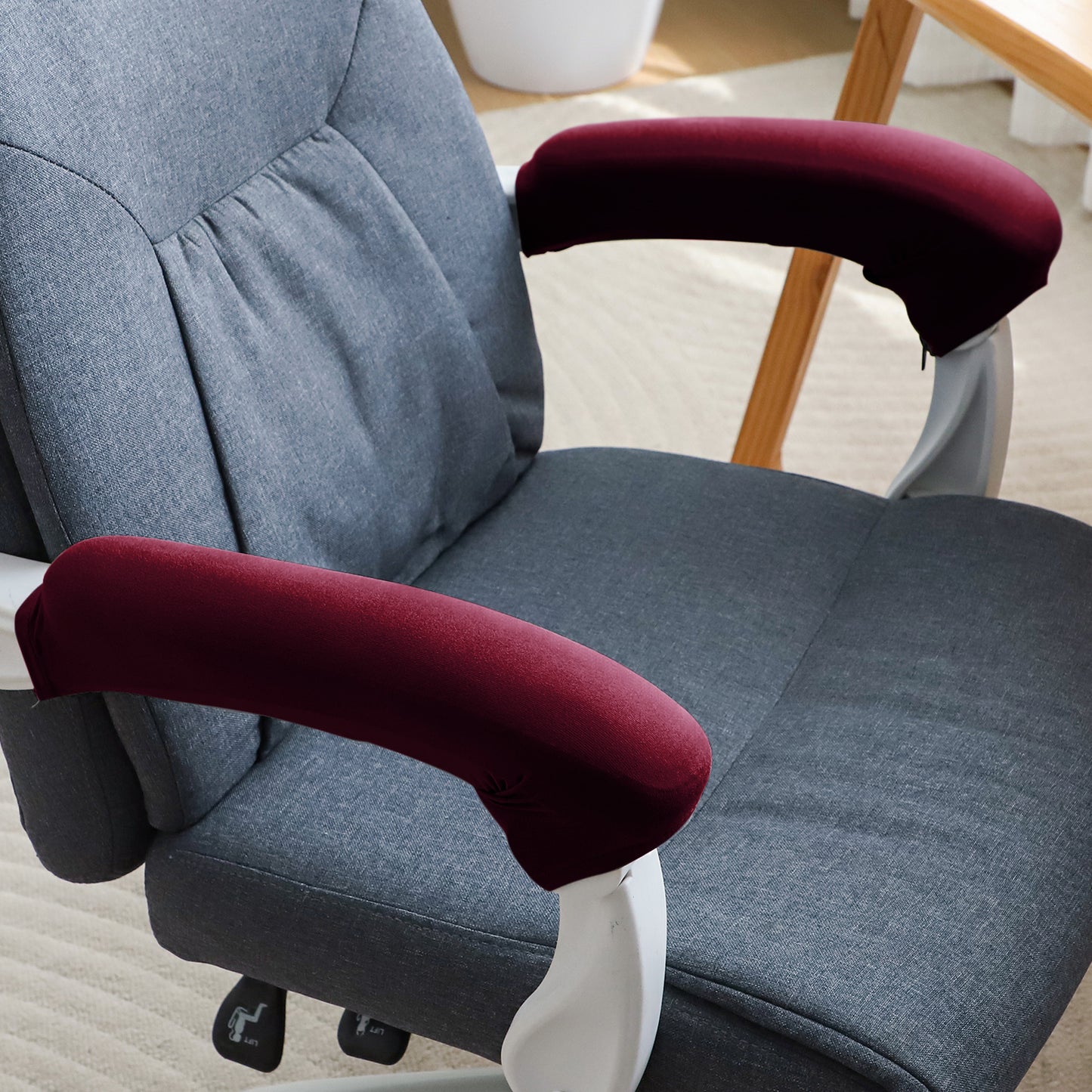 140gsm Armrest Covers for Office Chair (Zipper Style), 1 Pair, Burgundy