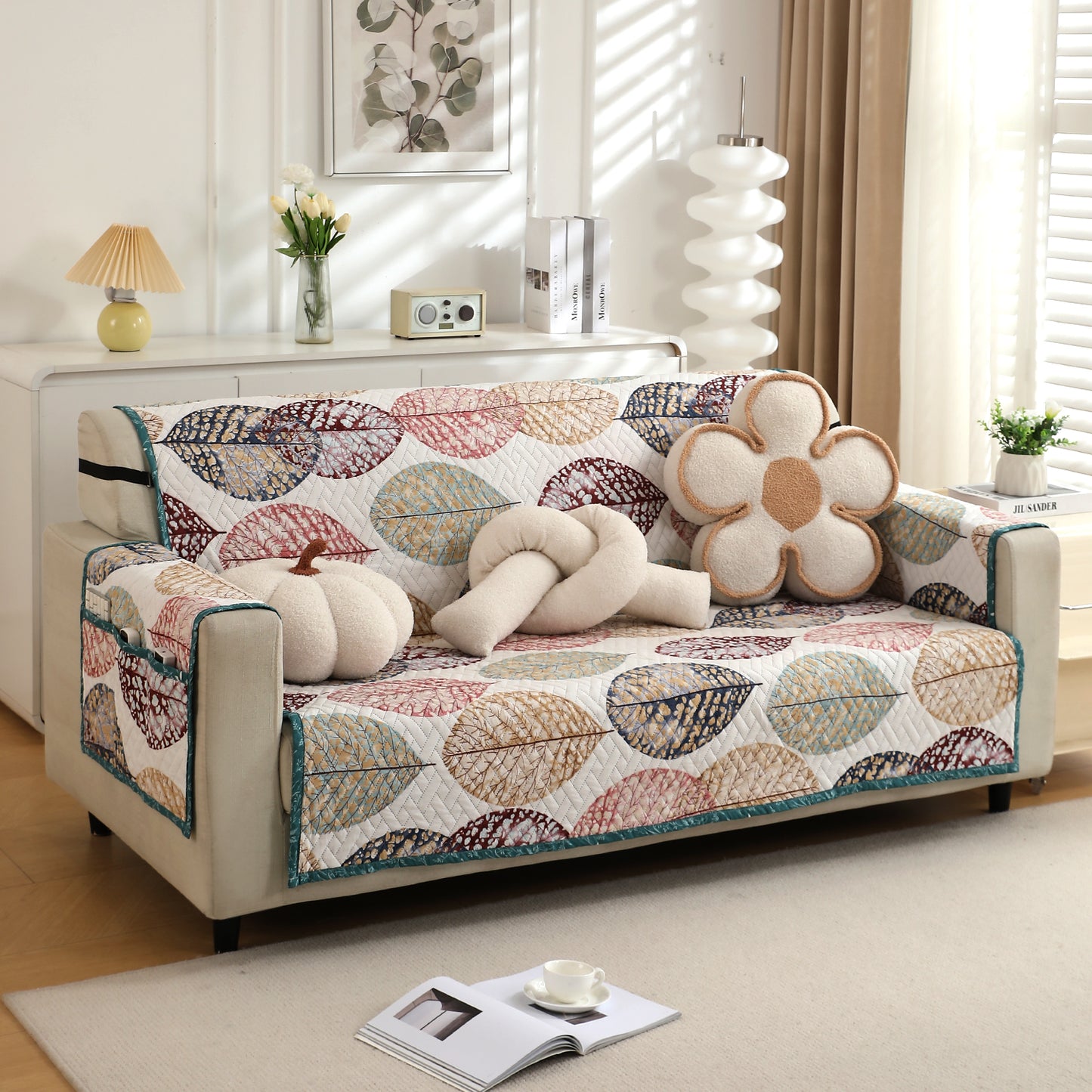 3 seater quilted sofa cover