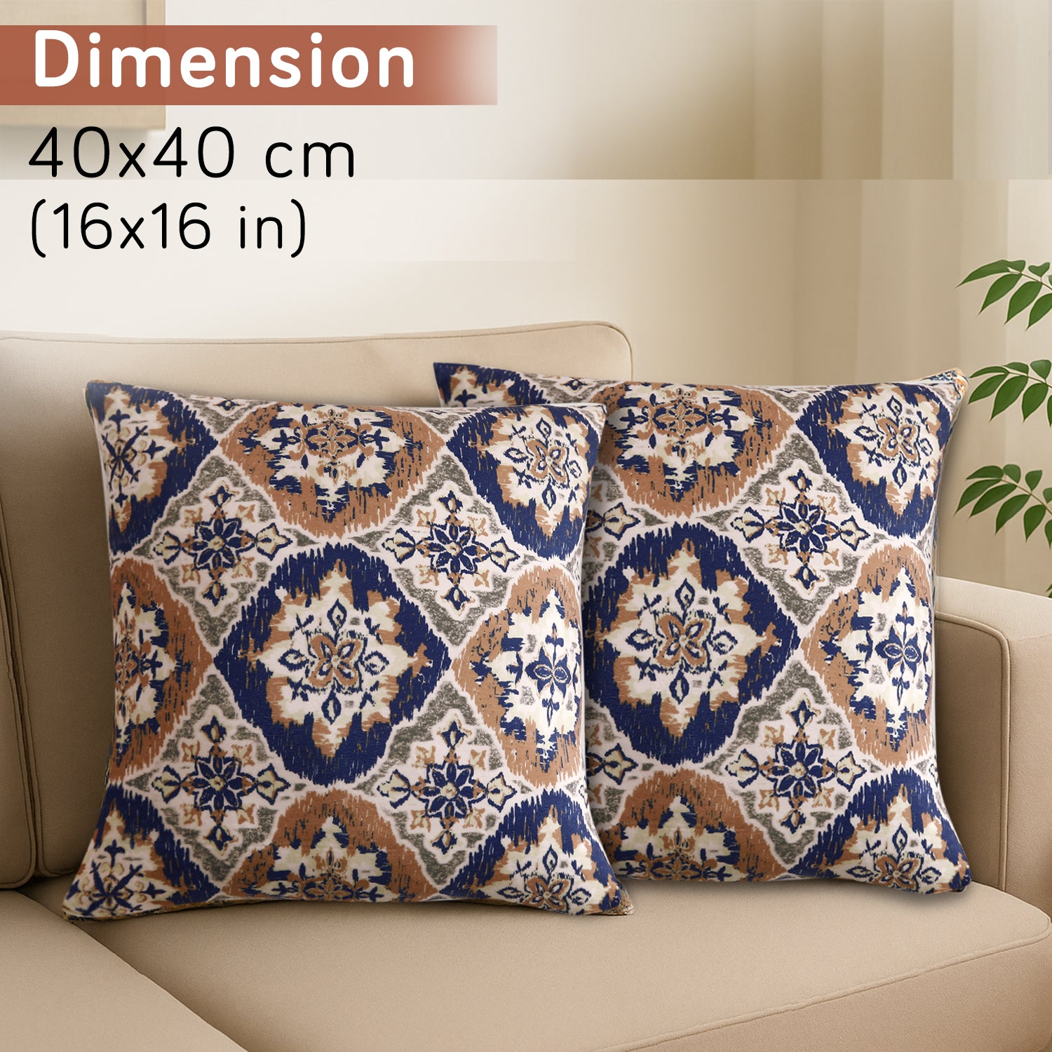 Buy Indigo Moroccan Charm Printed Zippered Velvet Sofa Pillow Covers