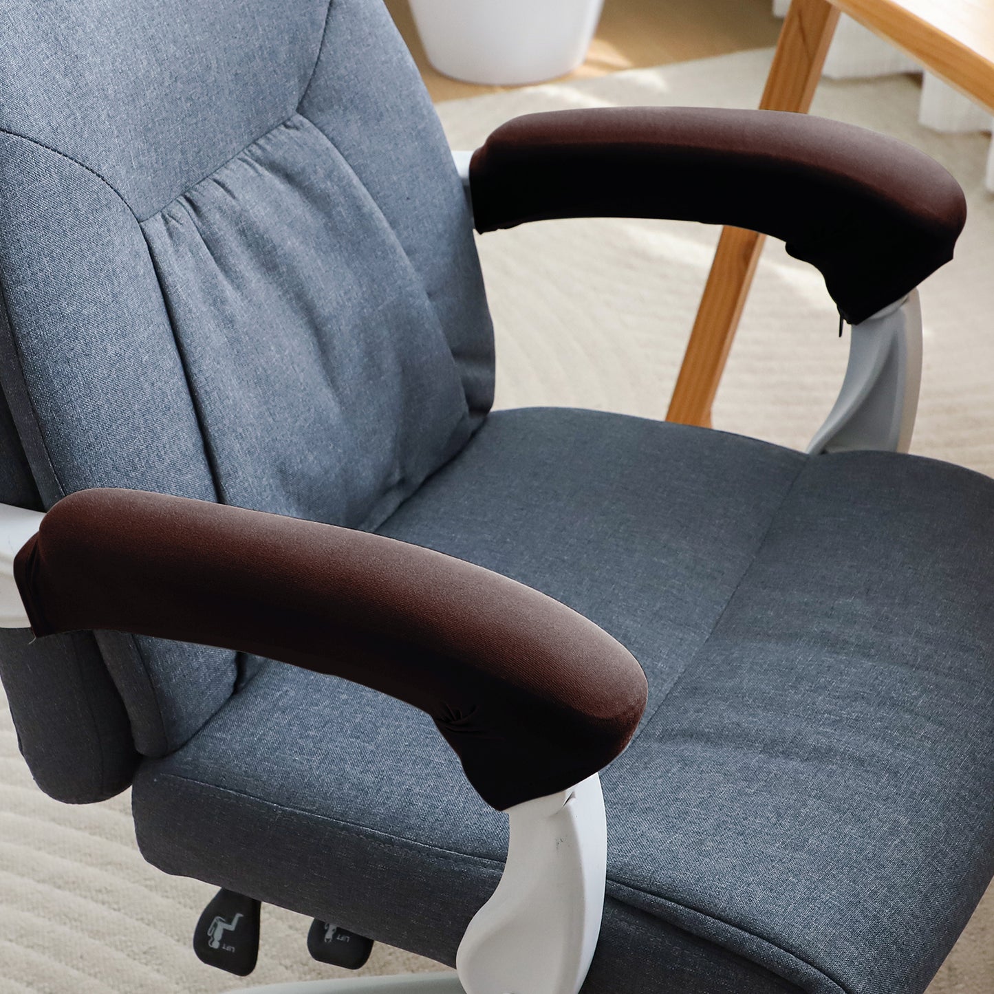 140gsm Armrest Covers for Office Chair (Zipper Style), 1 Pair, Brown