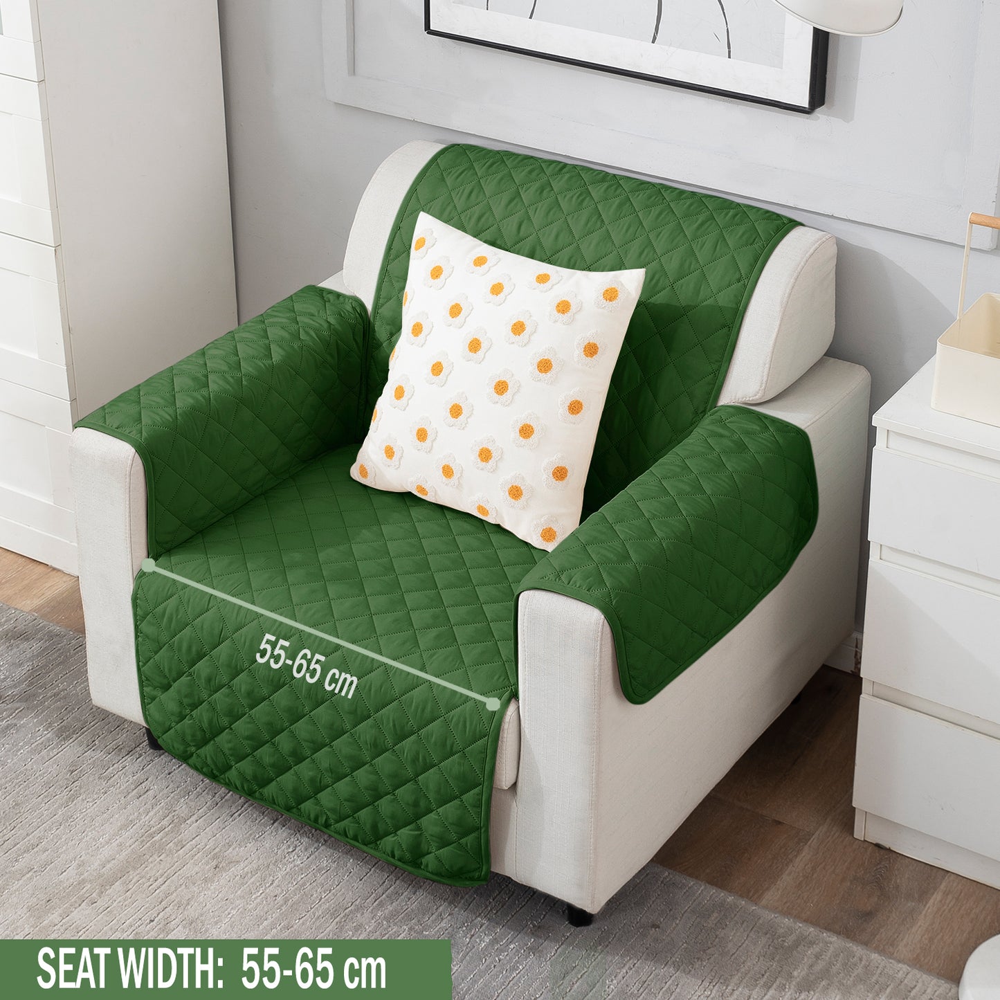 Forest Green elegant single seater sofa cover
