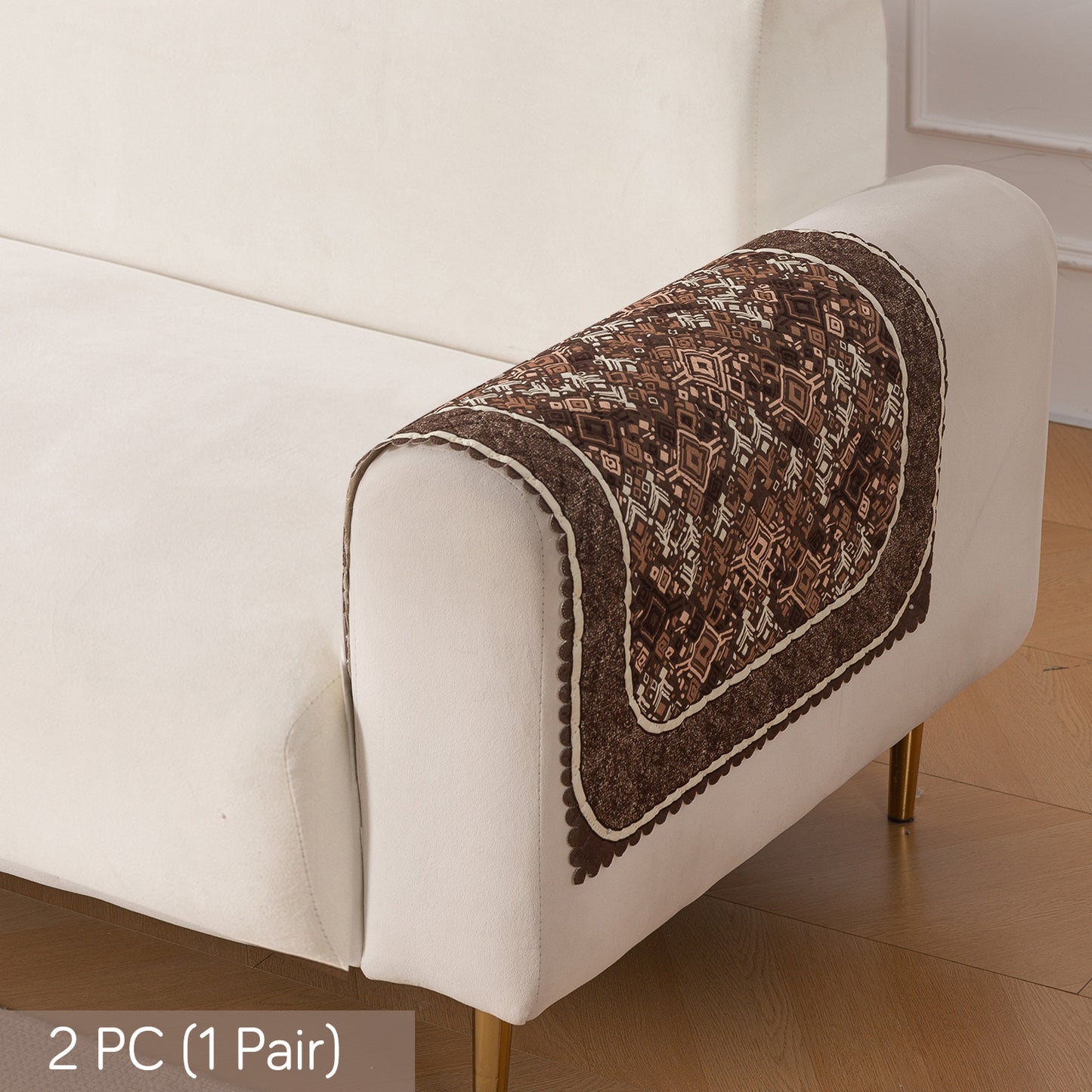 LoomVerse Quilted Sofa Cover Set Washable Sofa Panel for Seat & Back - Rustic Lattice