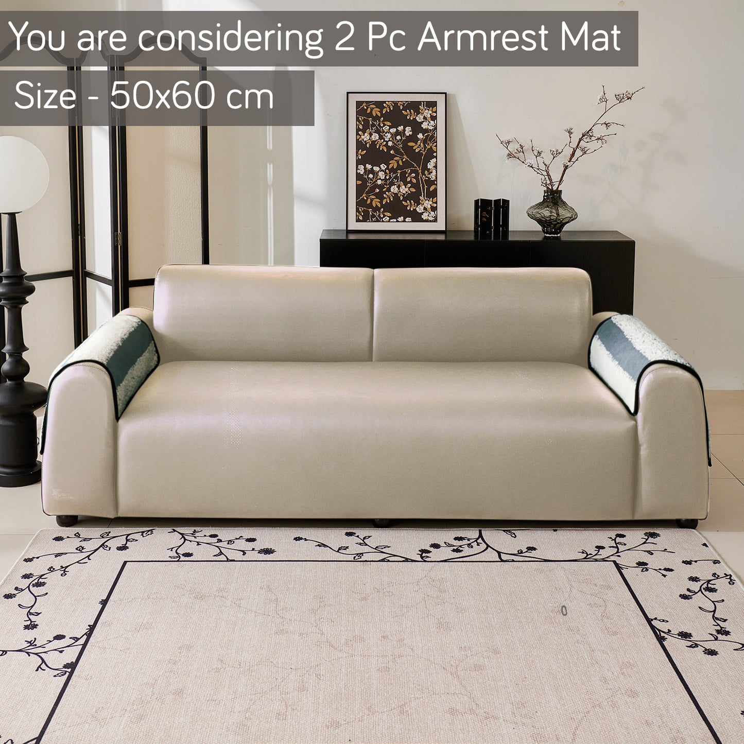 Luxury Wavy Plush Anti-Slip Sofa Cover Mats - Pewter Grey