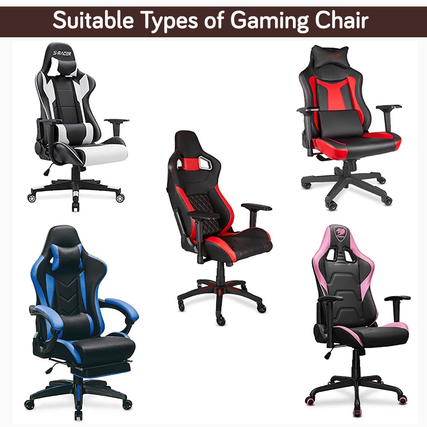 Gaming Chair Cover Elastic Jacquard Computer Rotating Chair Seat Covers Slipcover, Brown