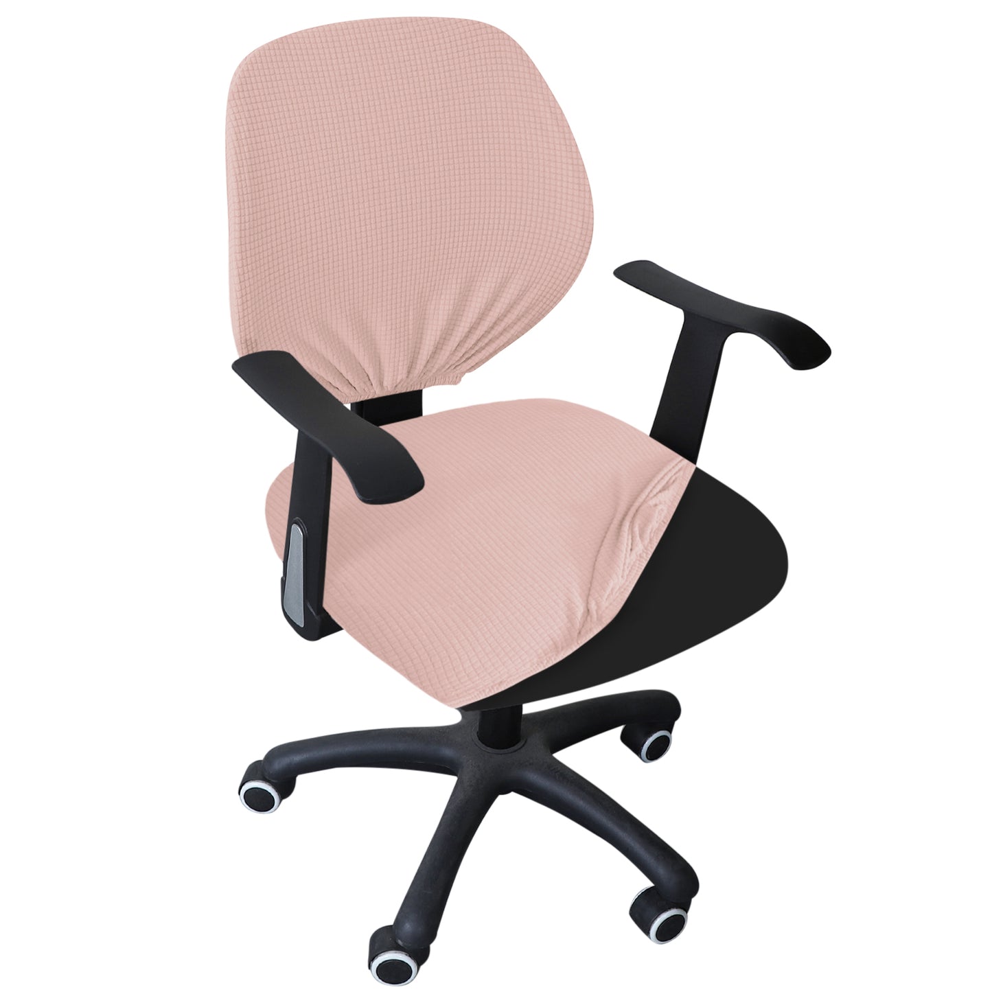 Stretchable Jacquard Office Chair Slipcover for Rotating Chair, Pink