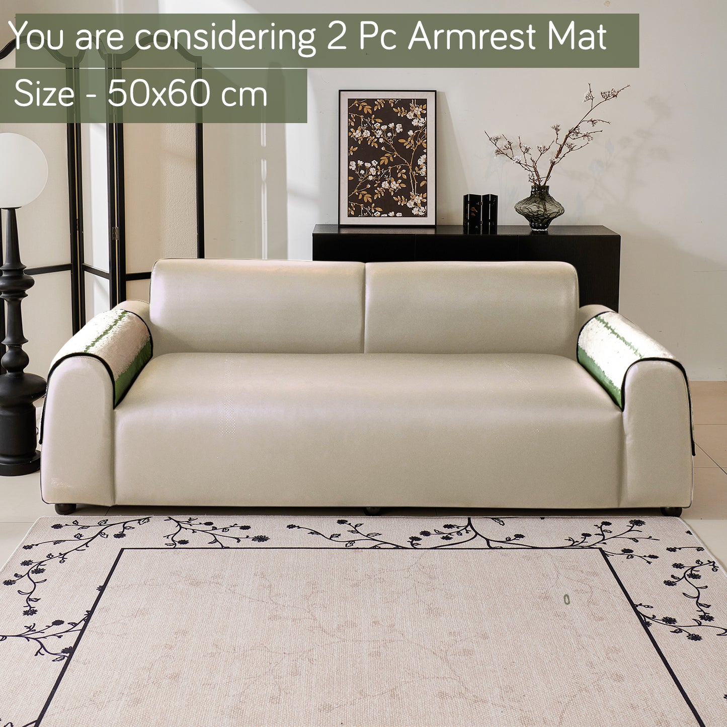Luxury Wavy Plush Anti-Slip Sofa Cover Mats - Pistachio Green